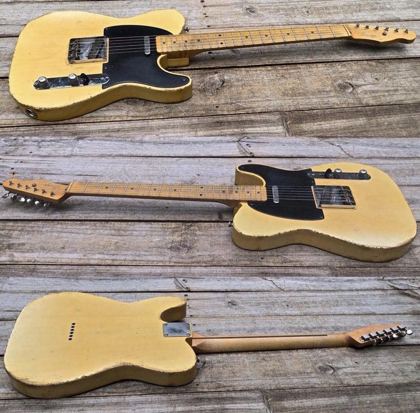 Danocaster Single Cut Butterscotch Blackguard Electric Guitar - One Piece Ash Body & Budz A3 Pickups! - Image 7