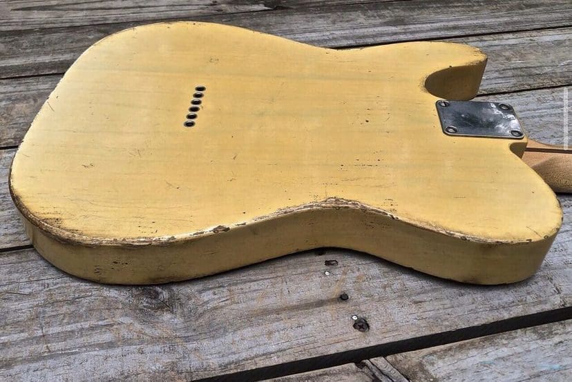 Danocaster Single Cut Butterscotch Blackguard Electric Guitar - One Piece Ash Body & Budz A3 Pickups! - Image 6