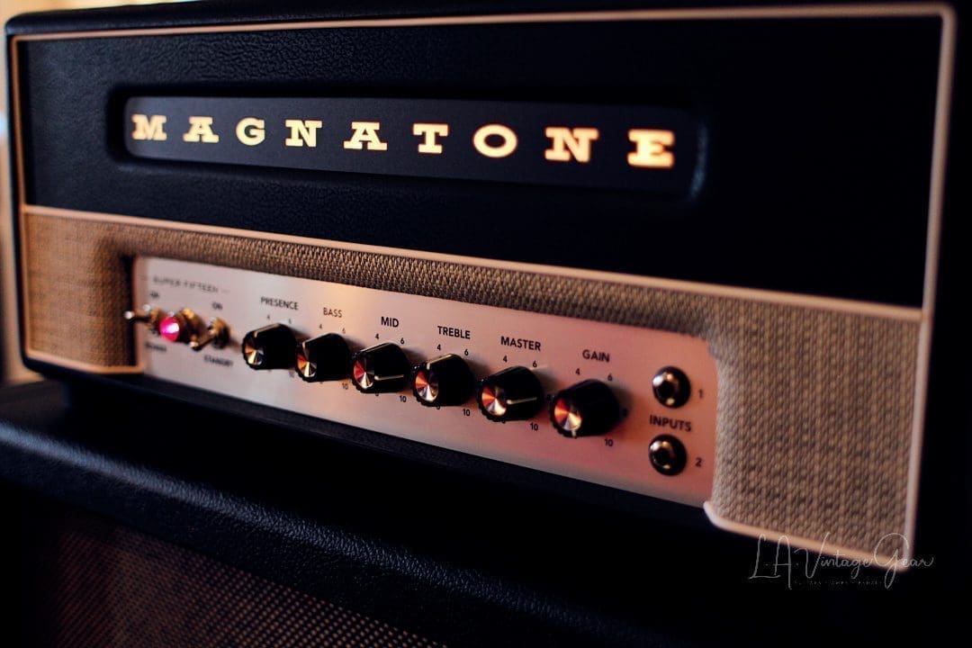 Magnatone Super 15 Tube Amplifier Head - Black Tolex - 15 Watts & In Mint Condition with Vinyl Cover! - Image 2