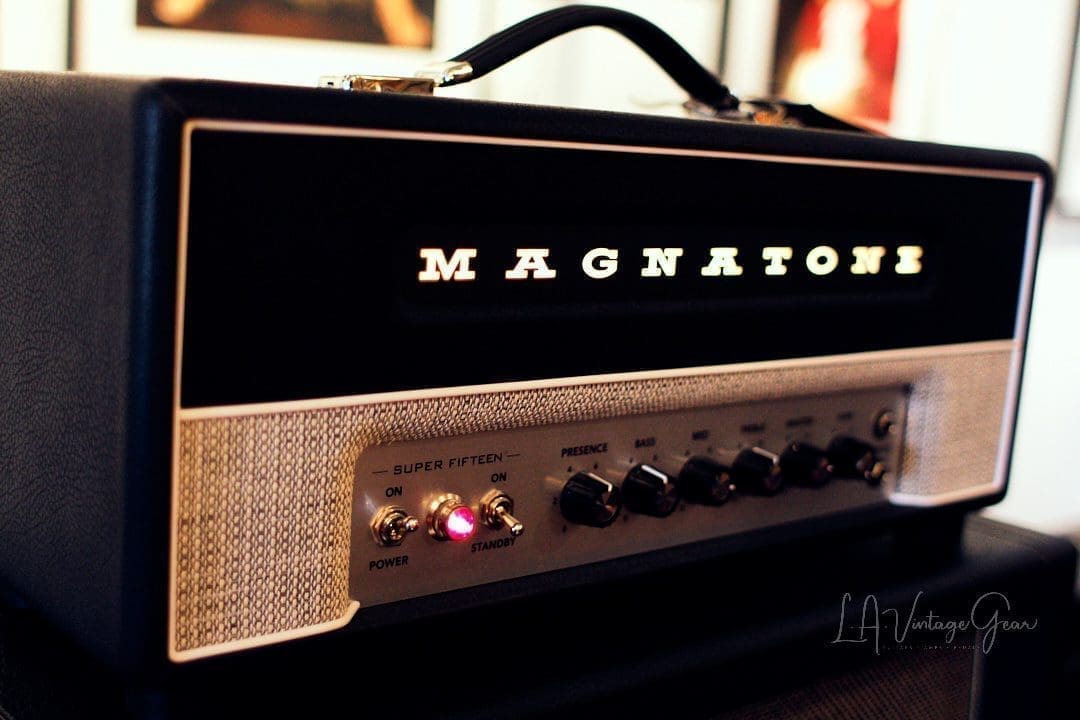 Magnatone Super 15 Tube Amplifier Head - Black Tolex - 15 Watts & In Mint Condition with Vinyl Cover! - Image 3