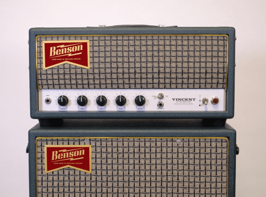 Benson Vincent 30 Watt Channel Switching Head & 2x12 Open Back Cab - Green Tolex - Mint Condition! - Image 2