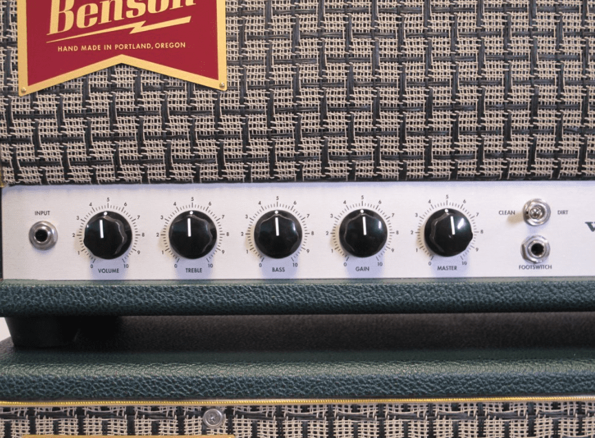 Benson Vincent 30 Watt Channel Switching Head & 2x12 Open Back Cab - Green Tolex - Mint Condition! - Image 7