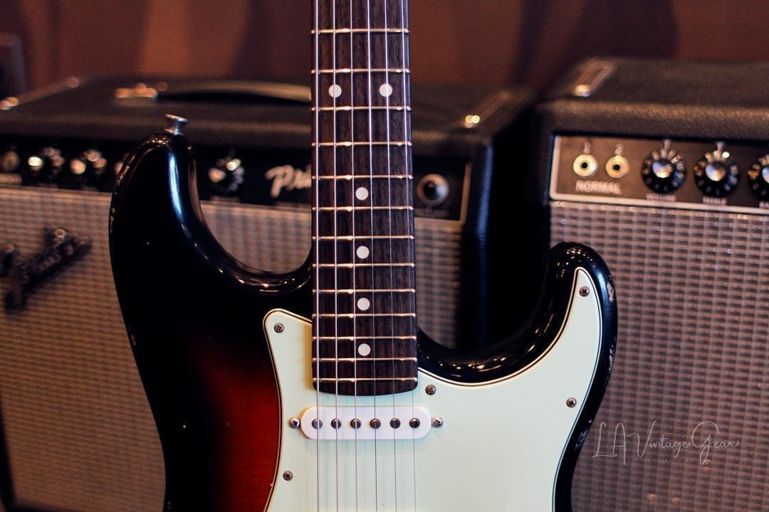 Xotic XSC-1 S-Style Lightly Relic'd Electric Guitar - 3 Tone Sunburst Finish & Roasted Flame Maple Neck #2332 - Image 3