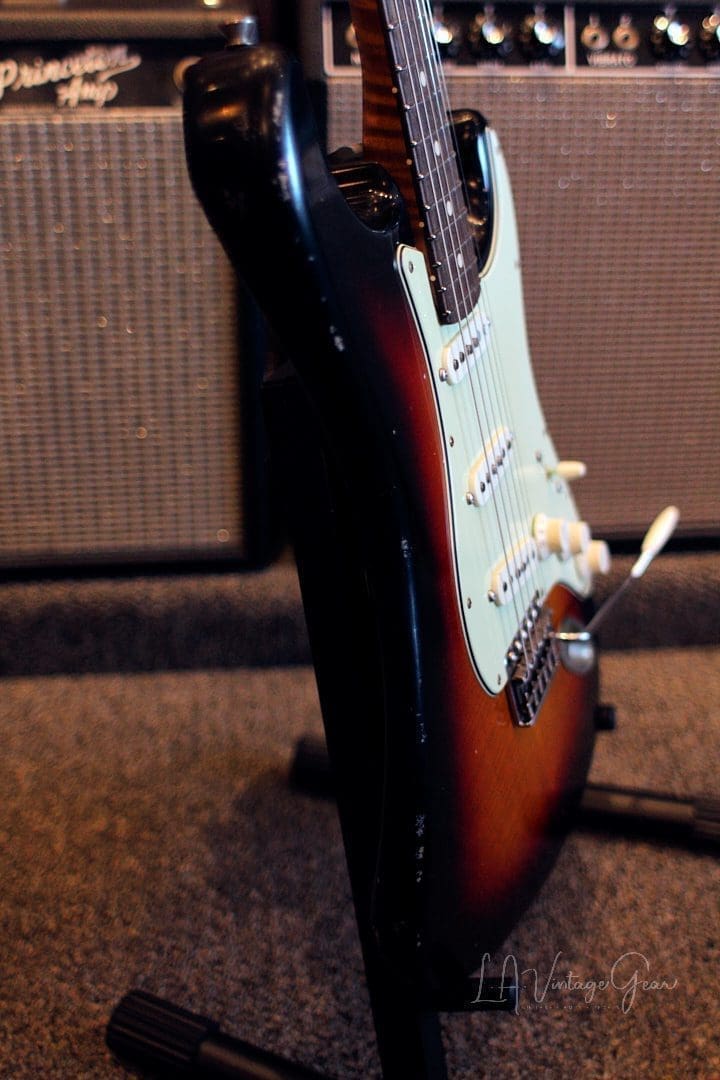 Xotic XSC-1 S-Style Lightly Relic'd Electric Guitar - 3 Tone Sunburst Finish & Roasted Flame Maple Neck #2332 - Image 5