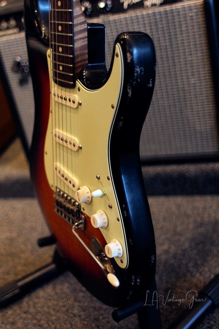Xotic XSC-1 S-Style Lightly Relic'd Electric Guitar - 3 Tone Sunburst Finish & Roasted Flame Maple Neck #2332 - Image 6