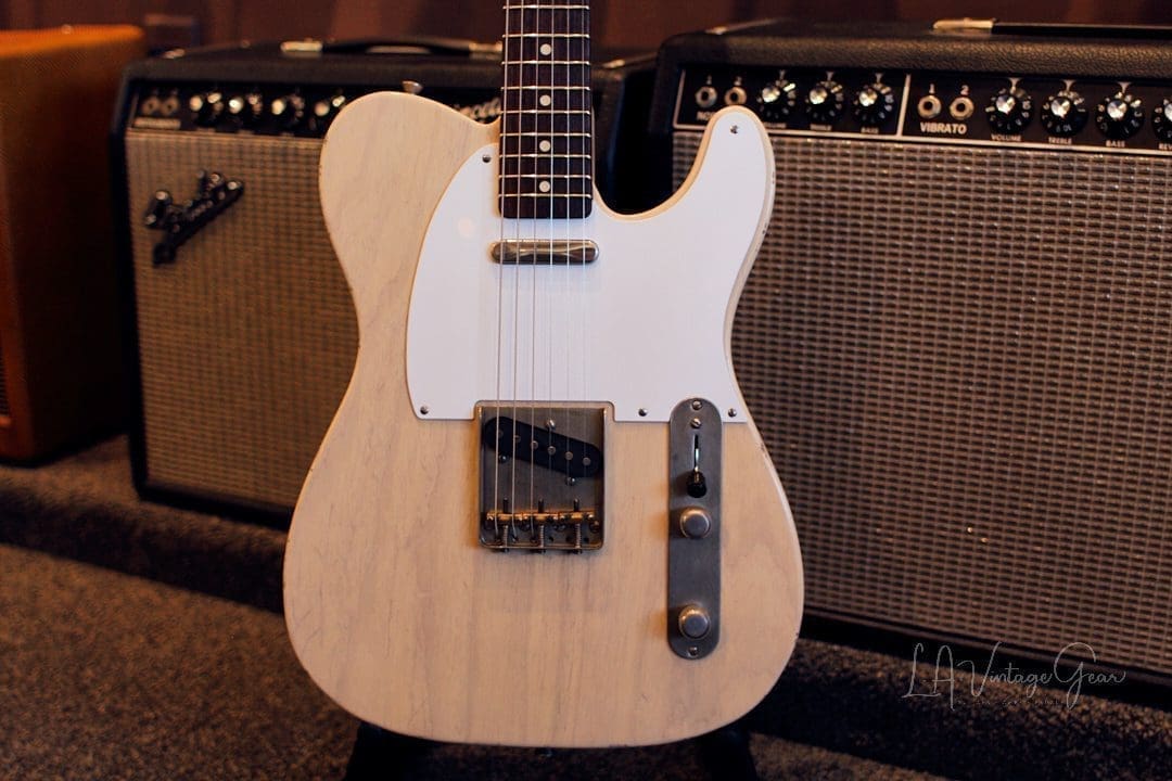 Xotic XTC-1 T-Style Lightly Relic'd Electric Guitar - Whiteguard Blonde & Roasted Flame Maple Neck #2333 - Image 2