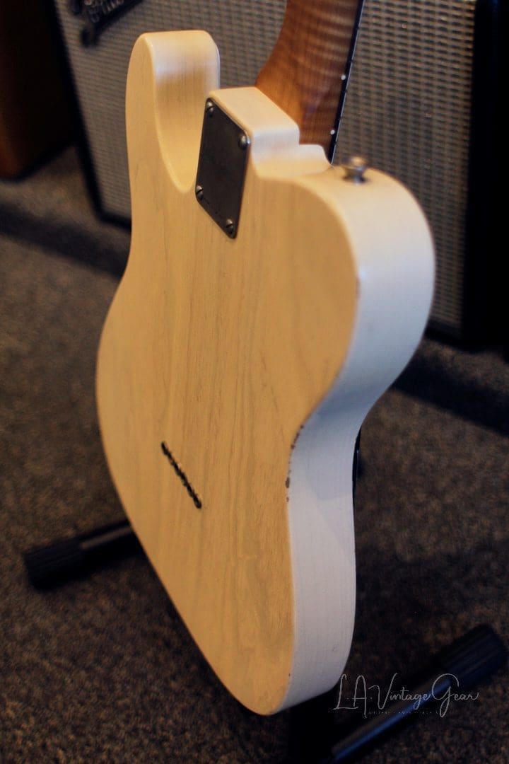 Xotic XTC-1 T-Style Lightly Relic'd Electric Guitar - Whiteguard Blonde & Roasted Flame Maple Neck #2333 - Image 12