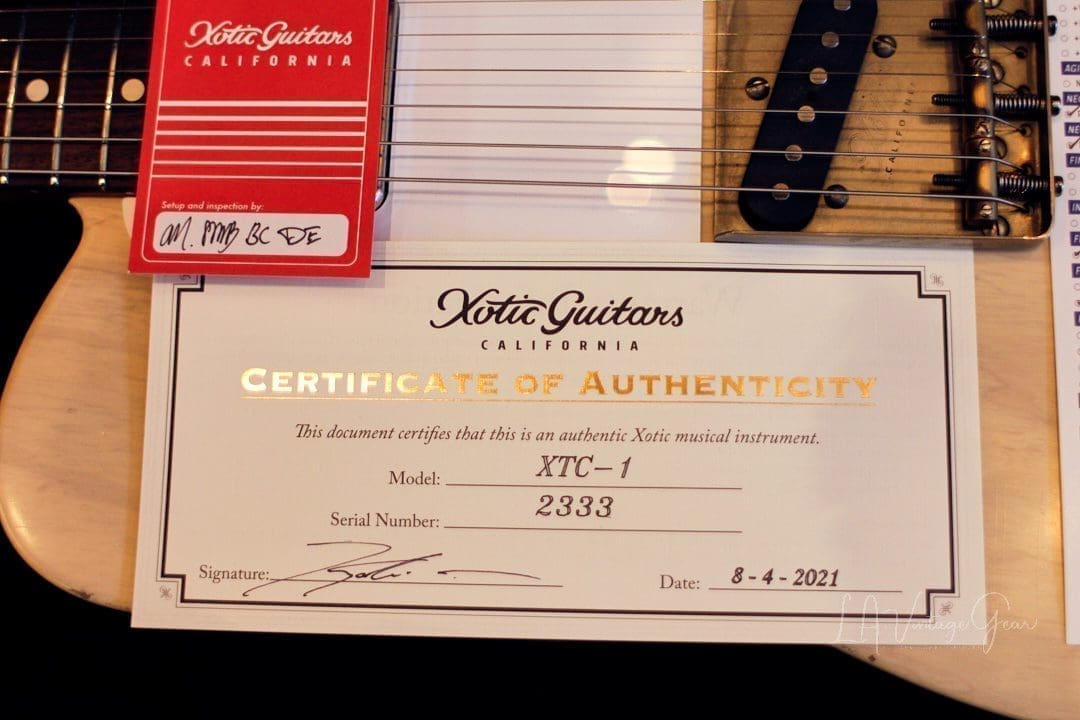 Xotic XTC-1 T-Style Lightly Relic'd Electric Guitar - Whiteguard Blonde & Roasted Flame Maple Neck #2333 - Image 19