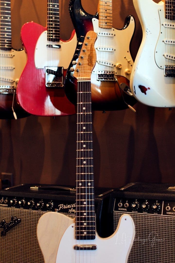 Xotic XTC-1 T-Style Lightly Relic'd Electric Guitar - Whiteguard Blonde & Roasted Flame Maple Neck #2333 - Image 6