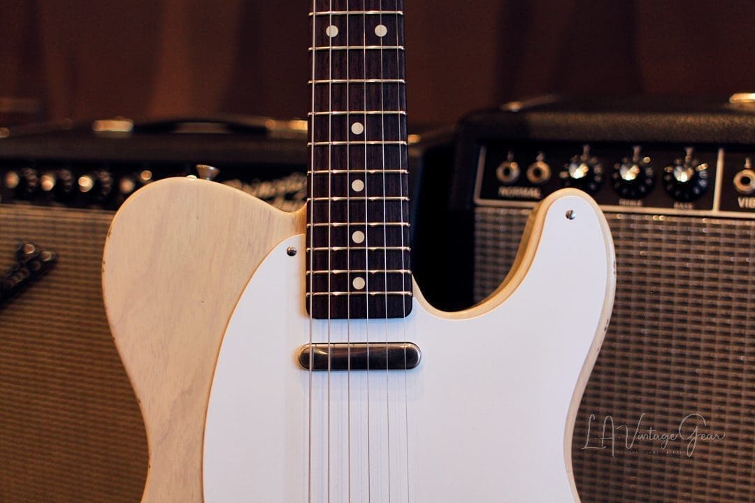 Xotic XTC-1 T-Style Lightly Relic'd Electric Guitar - Whiteguard Blonde & Roasted Flame Maple Neck #2333 - Image 3