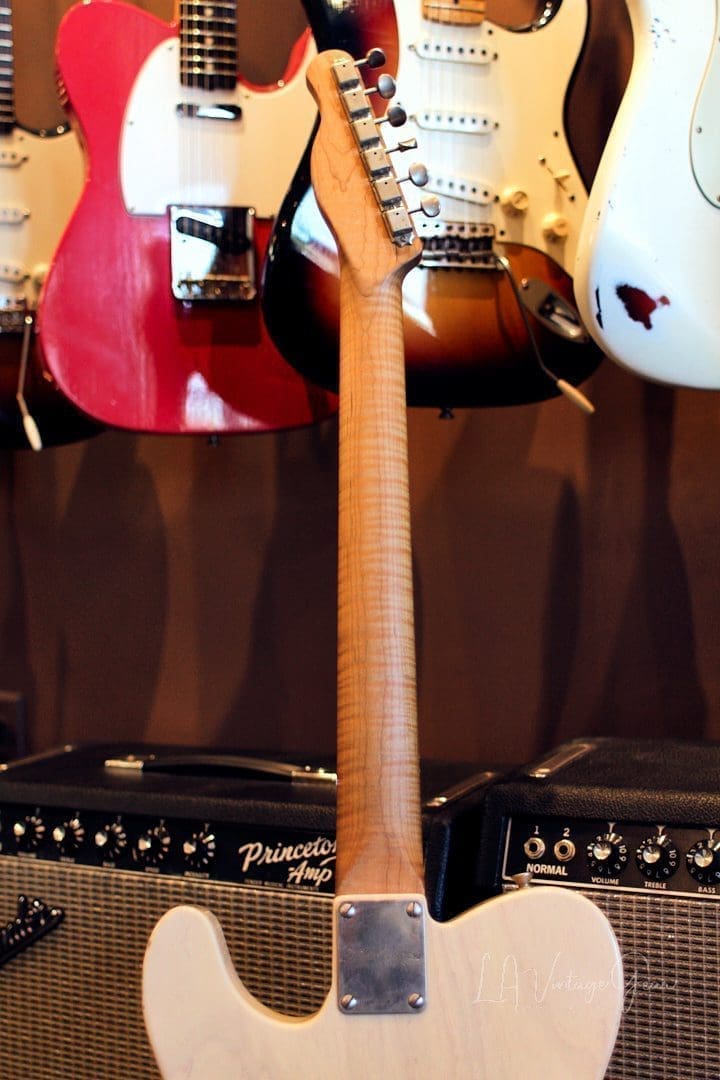 Xotic XTC-1 T-Style Lightly Relic'd Electric Guitar - Whiteguard Blonde & Roasted Flame Maple Neck #2333 - Image 5