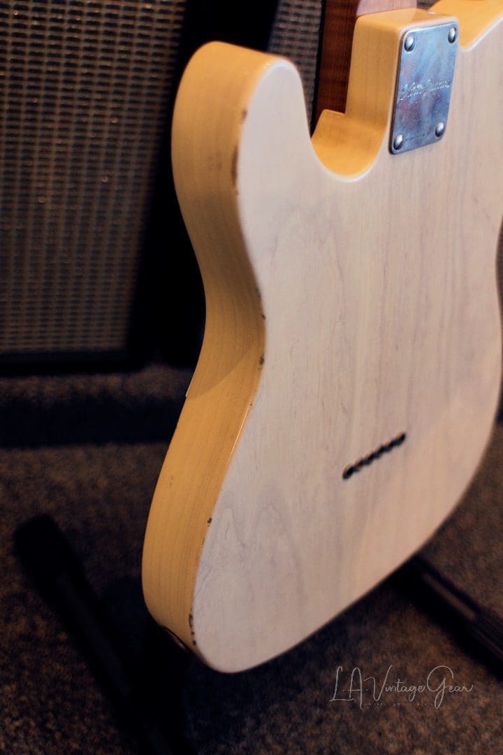 Xotic XTC-1 T-Style Lightly Relic'd Electric Guitar - Whiteguard Blonde & Roasted Flame Maple Neck #2333 - Image 11