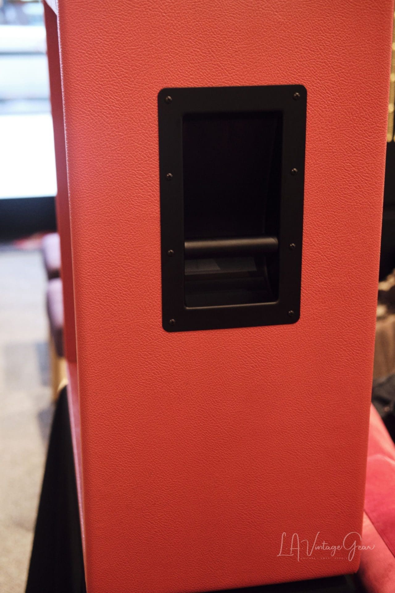 Kerry Wright Tribute Series 4 x 12 Guitar Speaker Cabinet-in Red Tolex with Gold Piping - Unloaded - Image 5