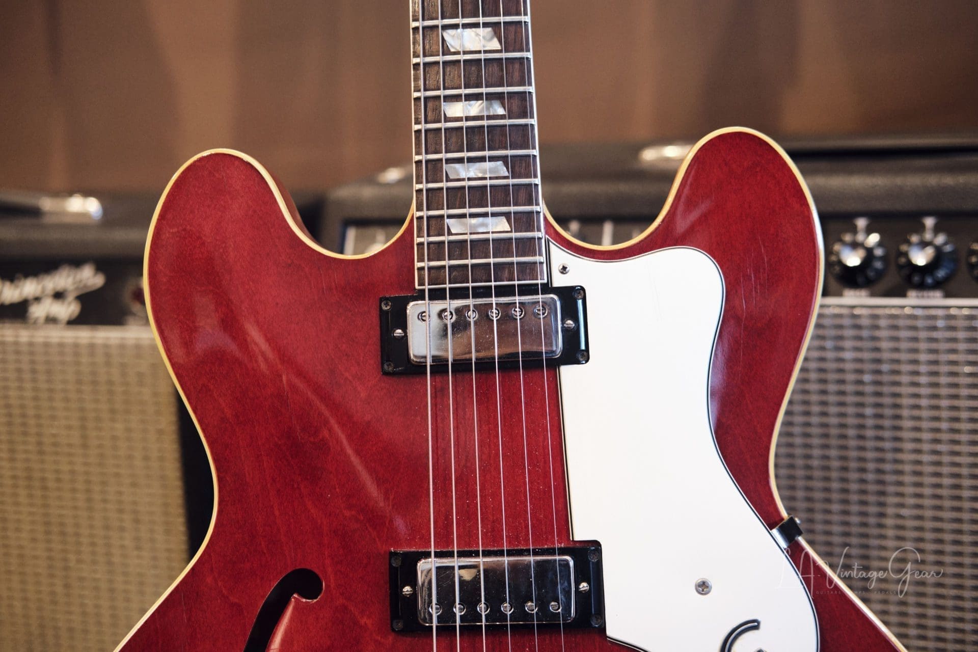 Epiphone 1967 Vintage Riviera ES360TD - Cherry Finish & Patent Number Mini-Hums ! Val McCallum Owned - Image 4