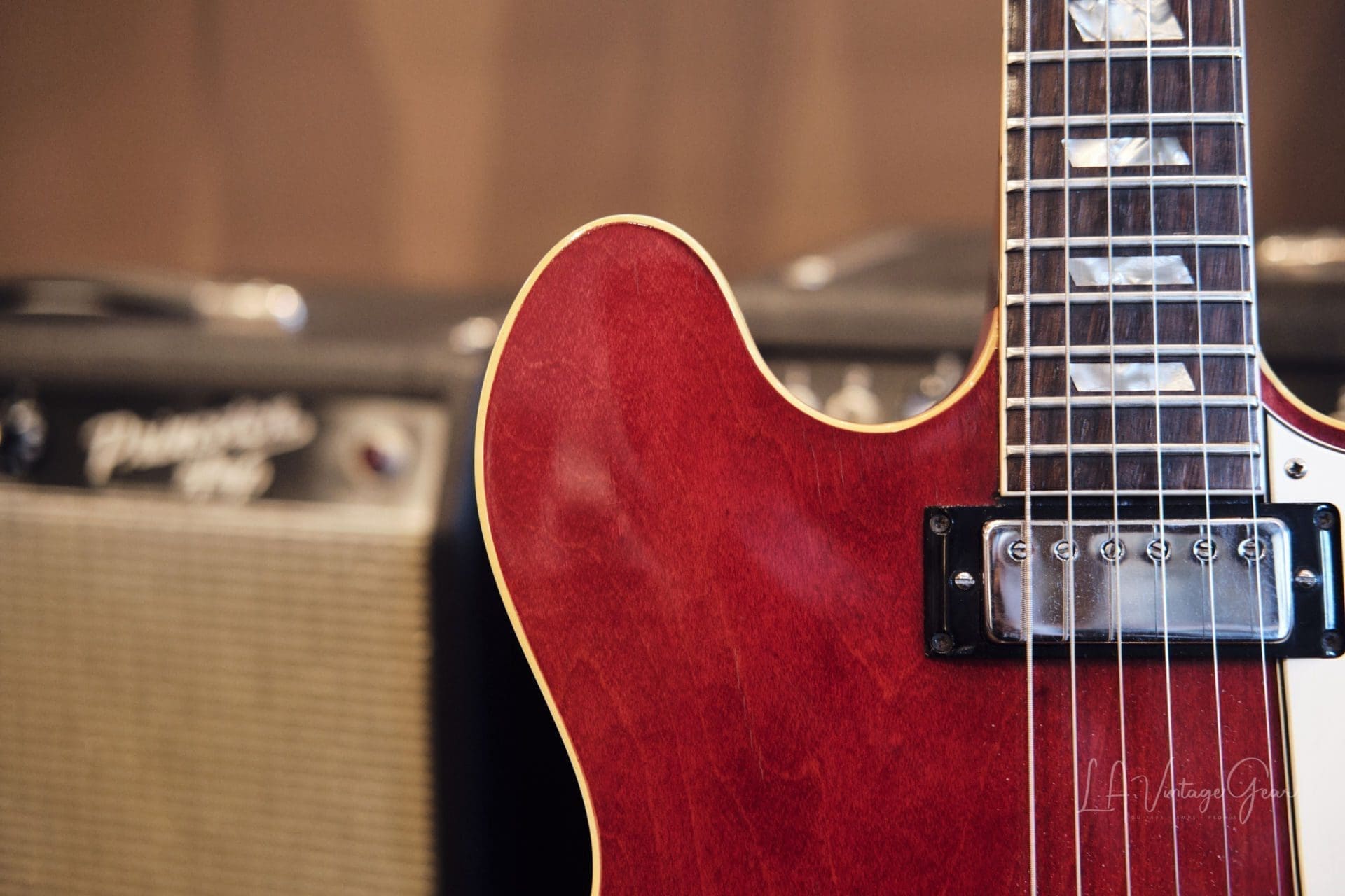 Epiphone 1967 Vintage Riviera ES360TD - Cherry Finish & Patent Number Mini-Hums ! Val McCallum Owned - Image 9