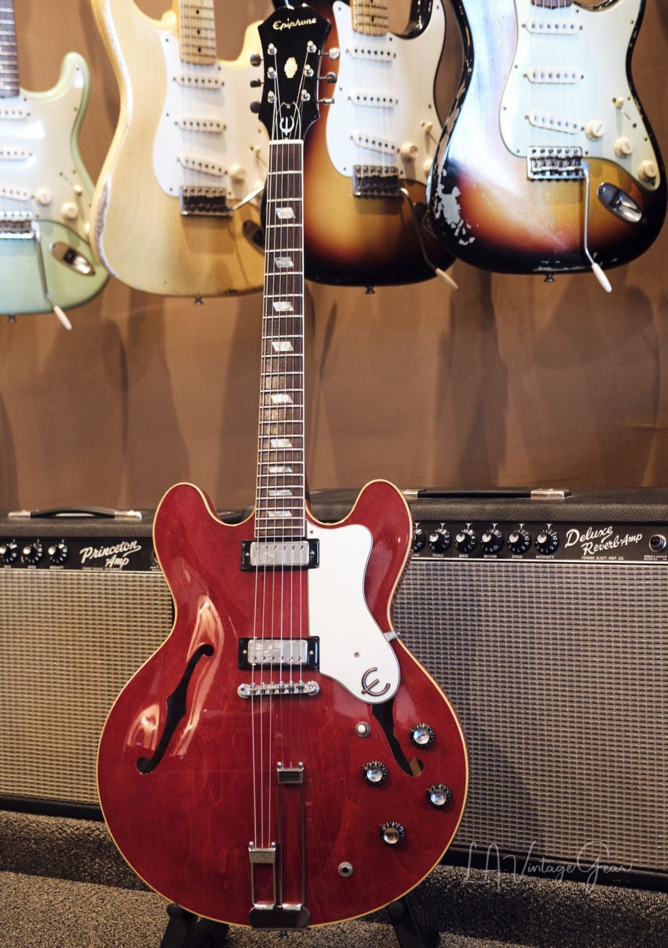 Epiphone 1967 Vintage Riviera ES360TD - Cherry Finish & Patent Number Mini-Hums ! Val McCallum Owned