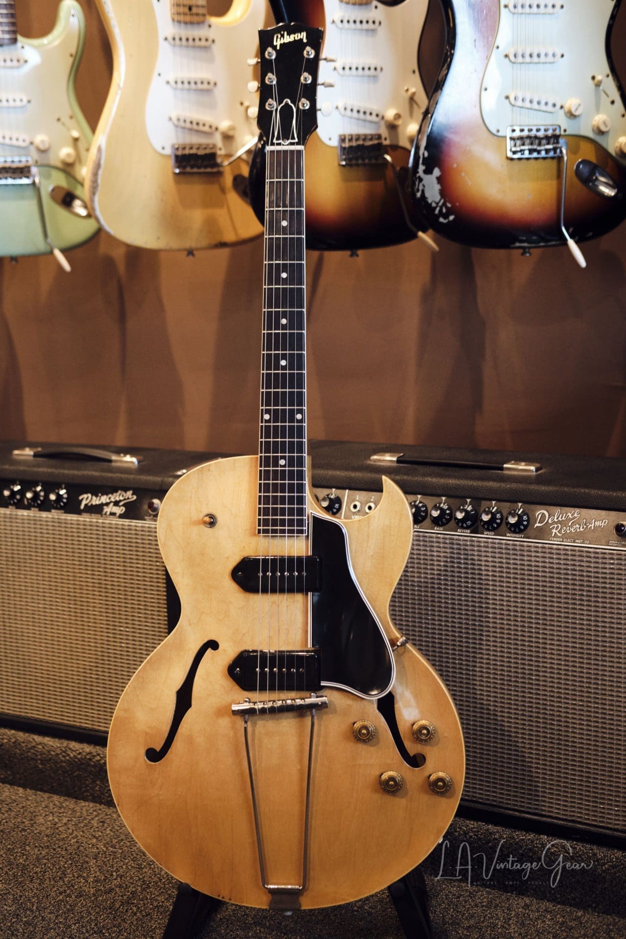 Gibson 1956 Thinline ES-225 - Natural Finish with Two Dogear P90's ! Val McCallum Owned