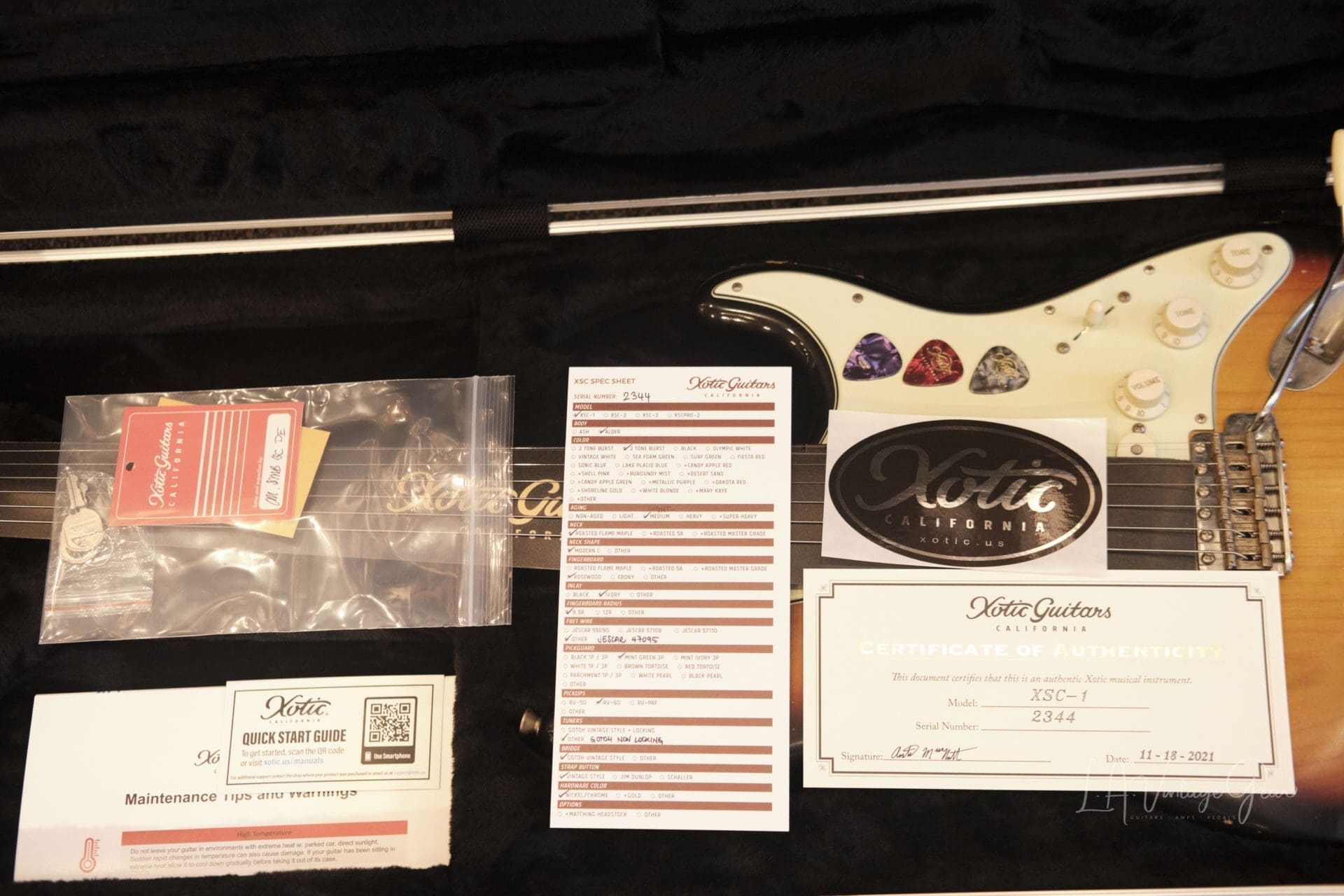 Xotic XSC1 S-Style Electric Guitar - 3T Sunburst Finish #2344 - Image 15