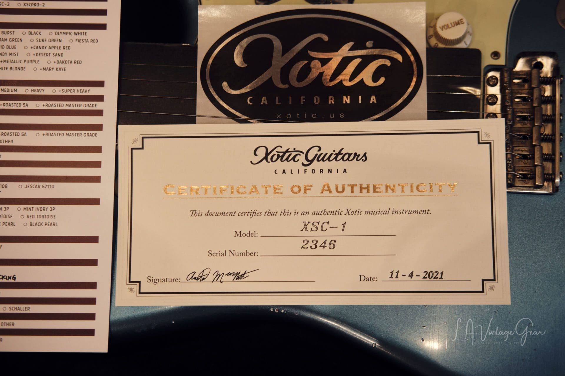Xotic XSC1 S-Style Electric Guitar - Lake Placid Blue Finish #2346 - Image 17