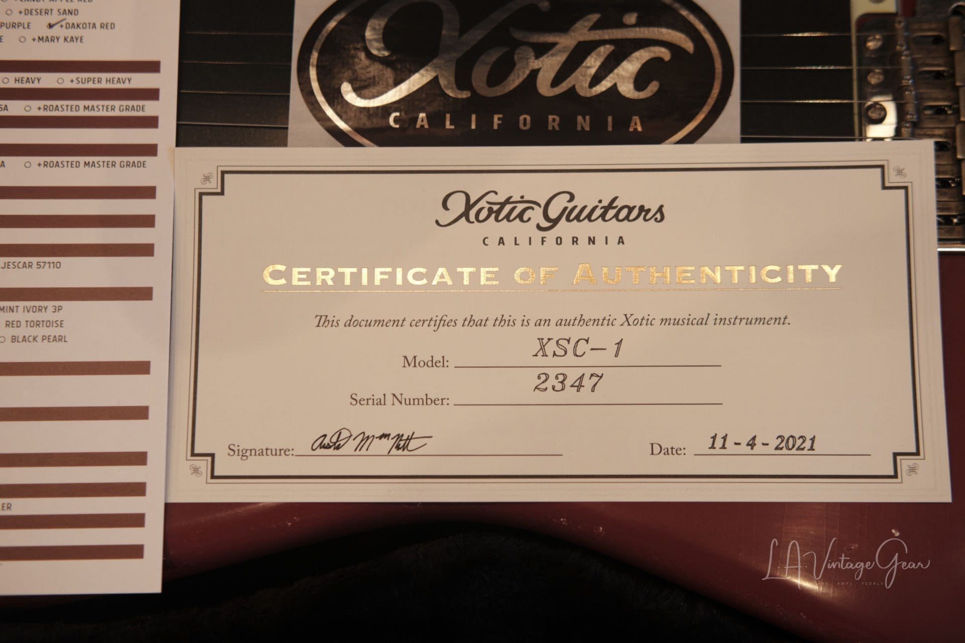 Xotic XSC1 S-Style Electric Guitar - Dakota Red Finish #2347 - Image 17