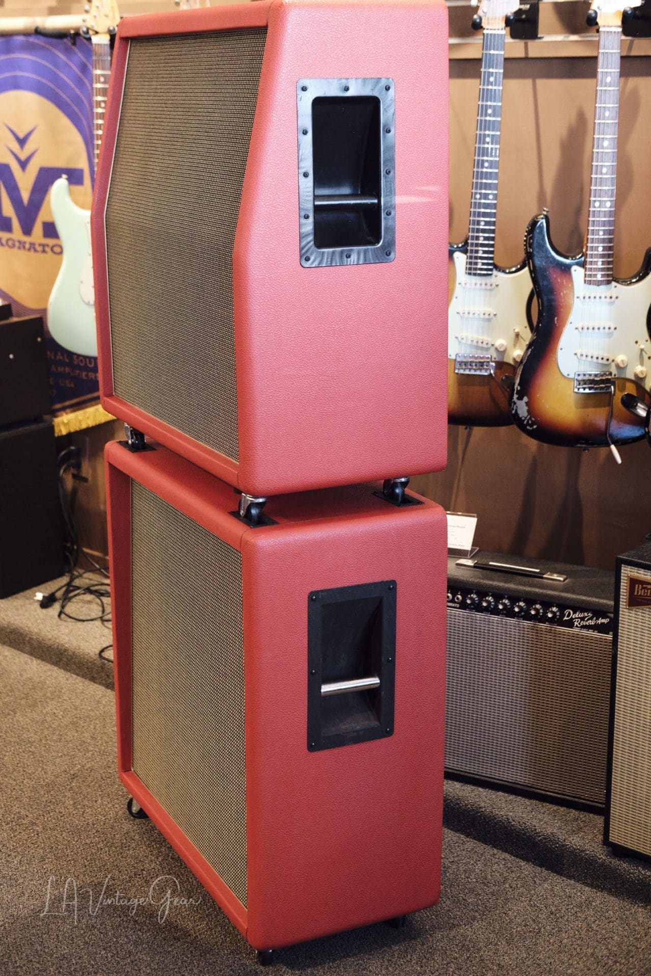 Marshall Vintage 1972 4x12 Guitar Cab 'Unloaded' & Recovered in Red Tolex - Special Deal!! - Image 2
