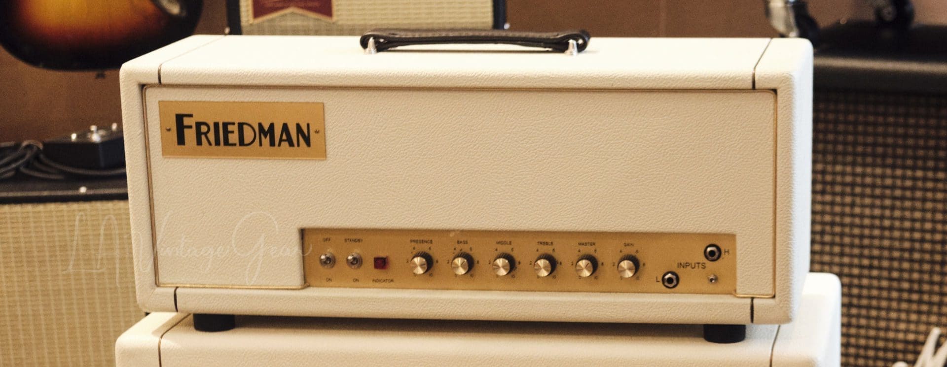 Friedman Custom 50 Watt Guitar Amplifier Head - White Tolex Finish with Gold Piping-in Excellent Condition!