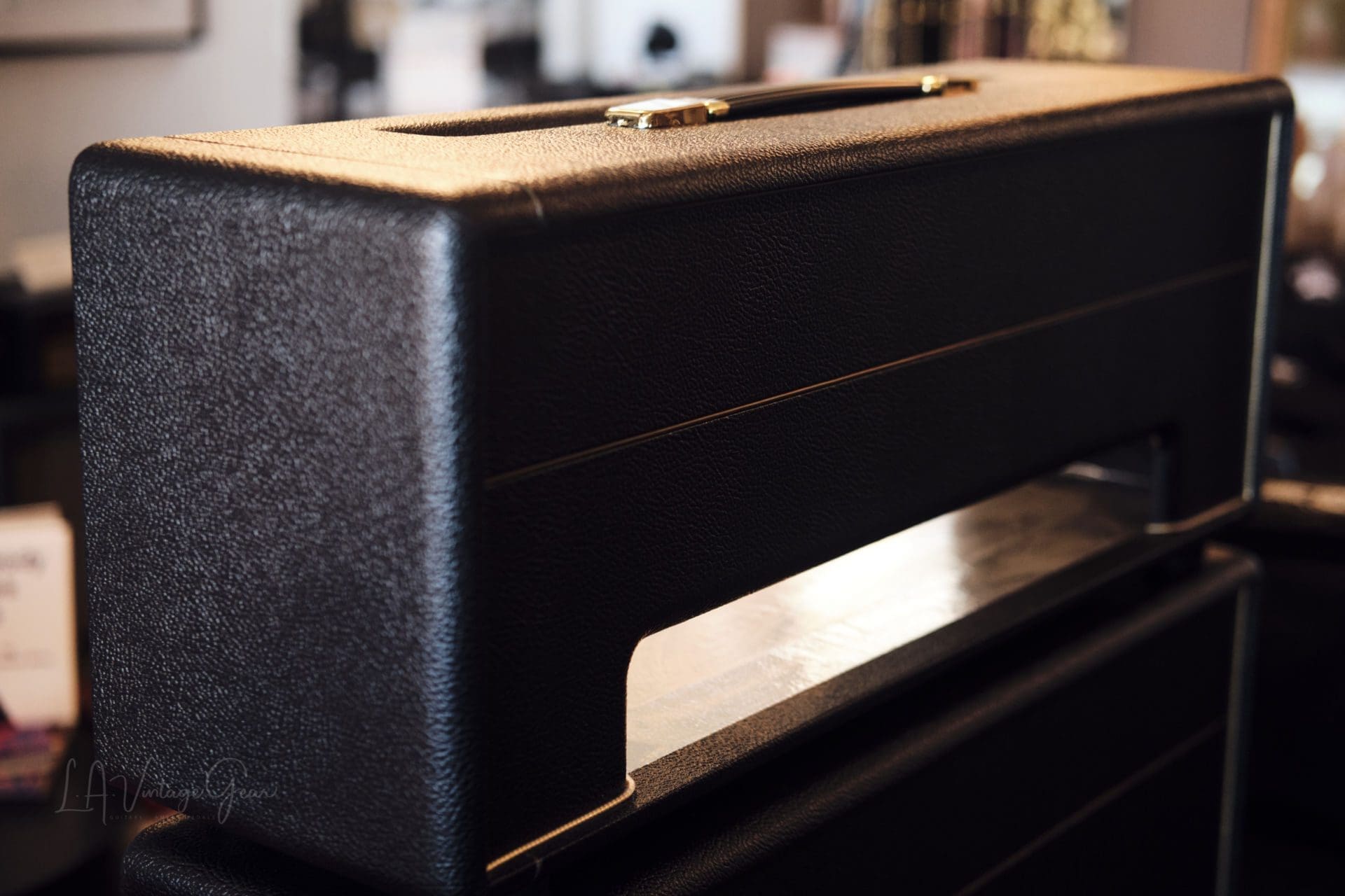 L.A. Vintage Gear Marshall Style Headshell - Black Tolex with Gold Piping- Brand New! - Image 3