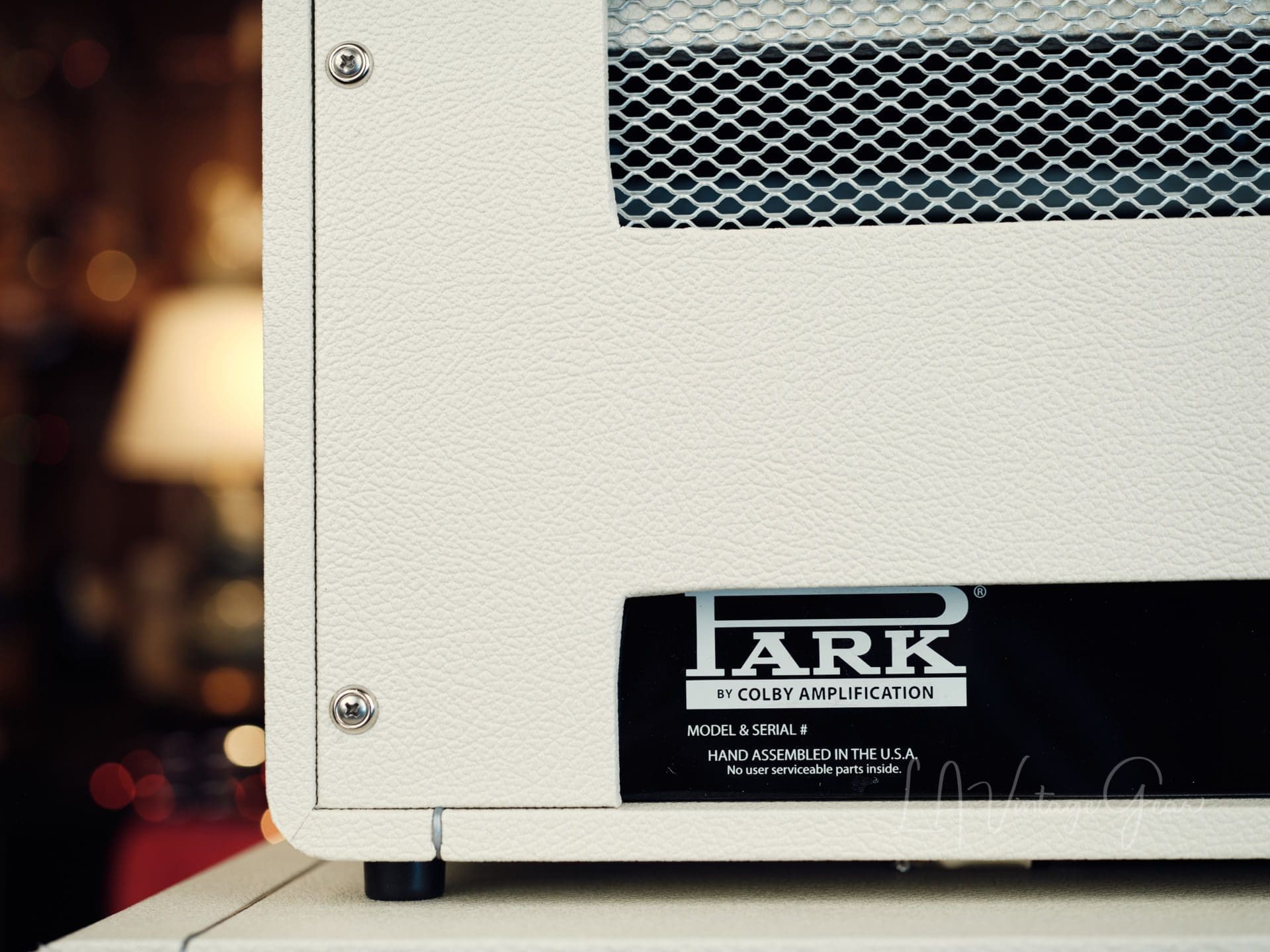 Park PMV50 Head & 2x12 Cab in White Tolex with Blue Grill Cloth - Image 8