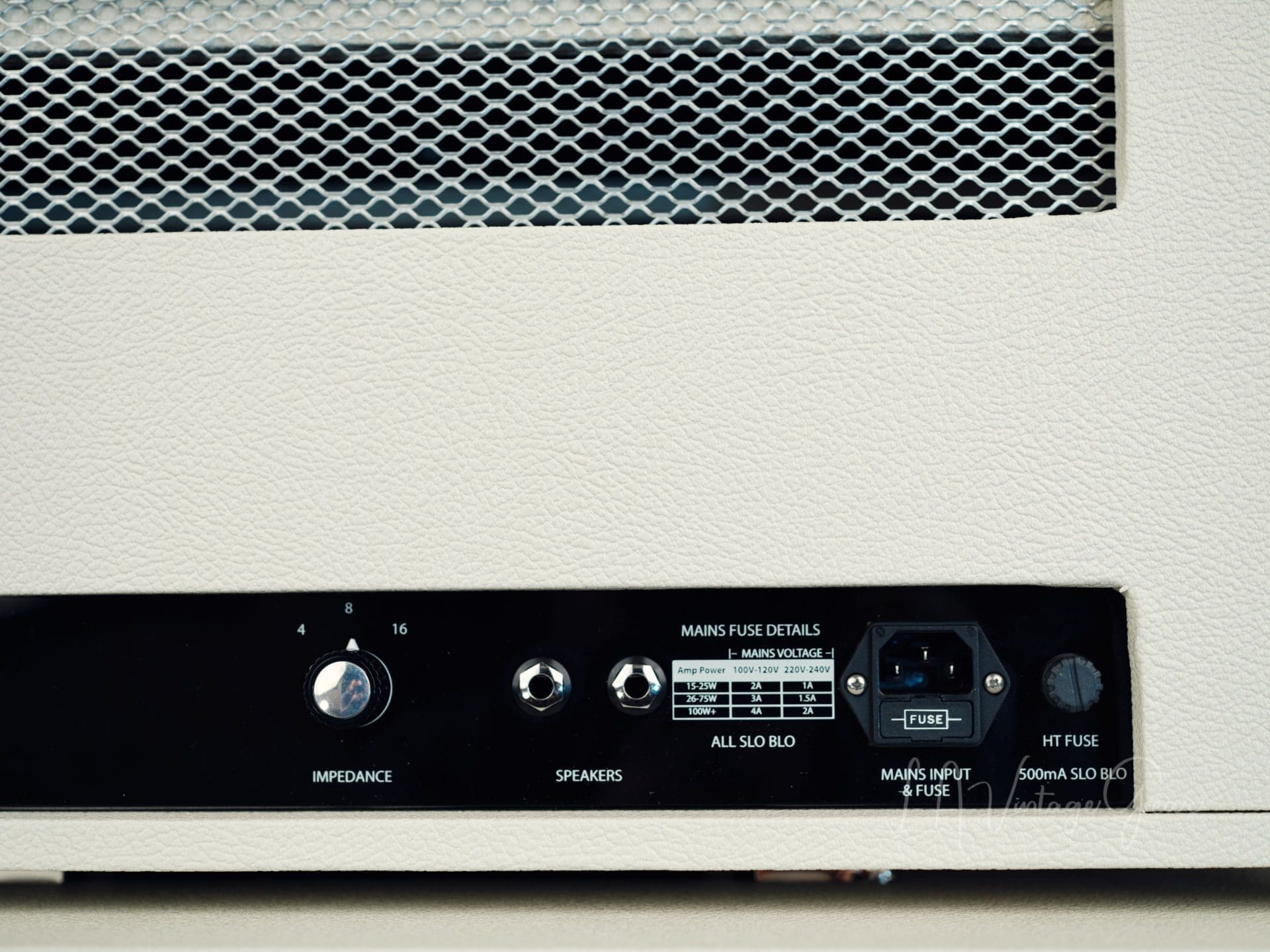Park PMV50 Head & 2x12 Cab in White Tolex with Blue Grill Cloth - Image 9