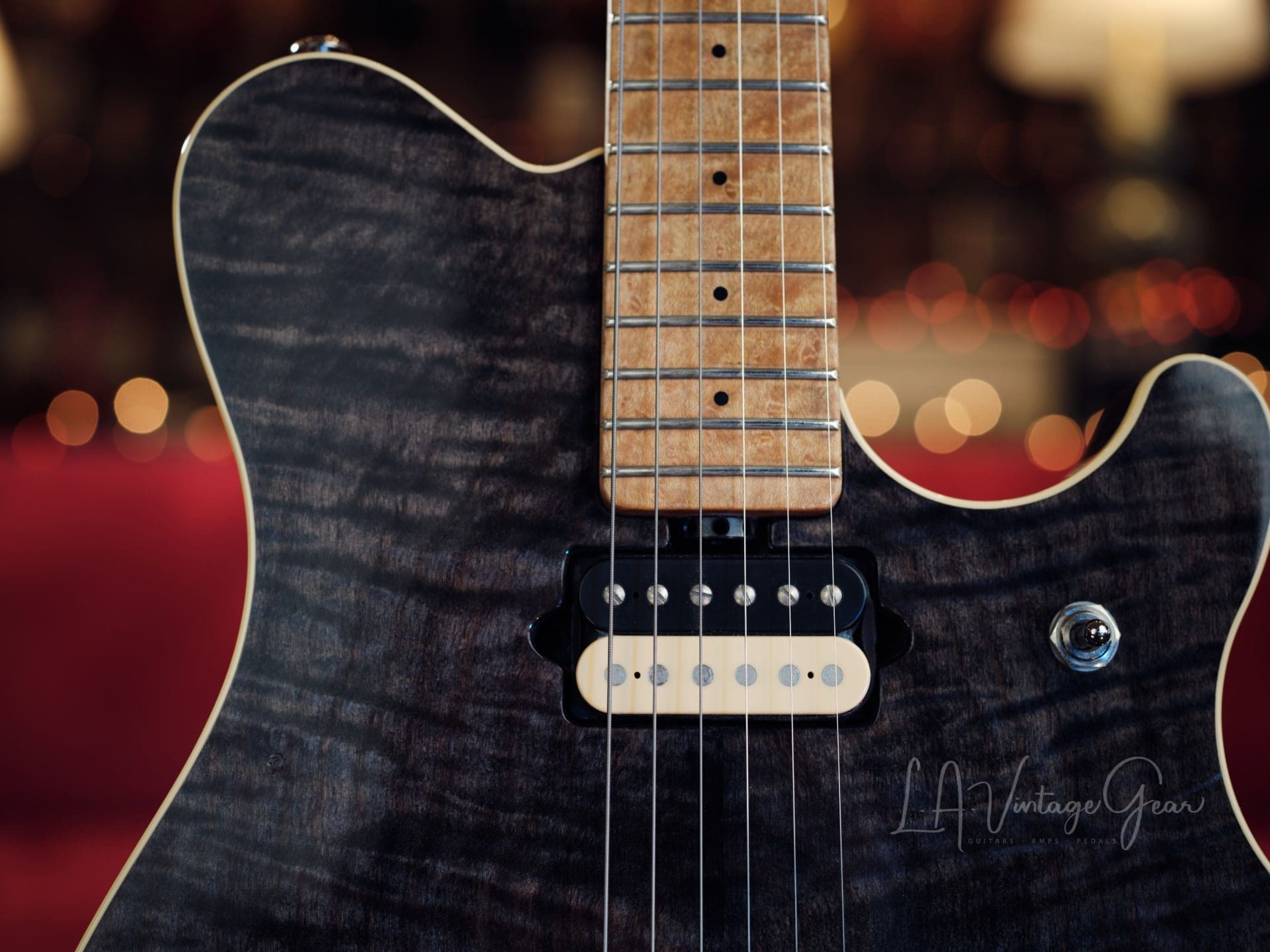 Ernie Ball Music Man 1991 EVH Wolfgang Electric Guitar - Black Translucent Finish - Image 4