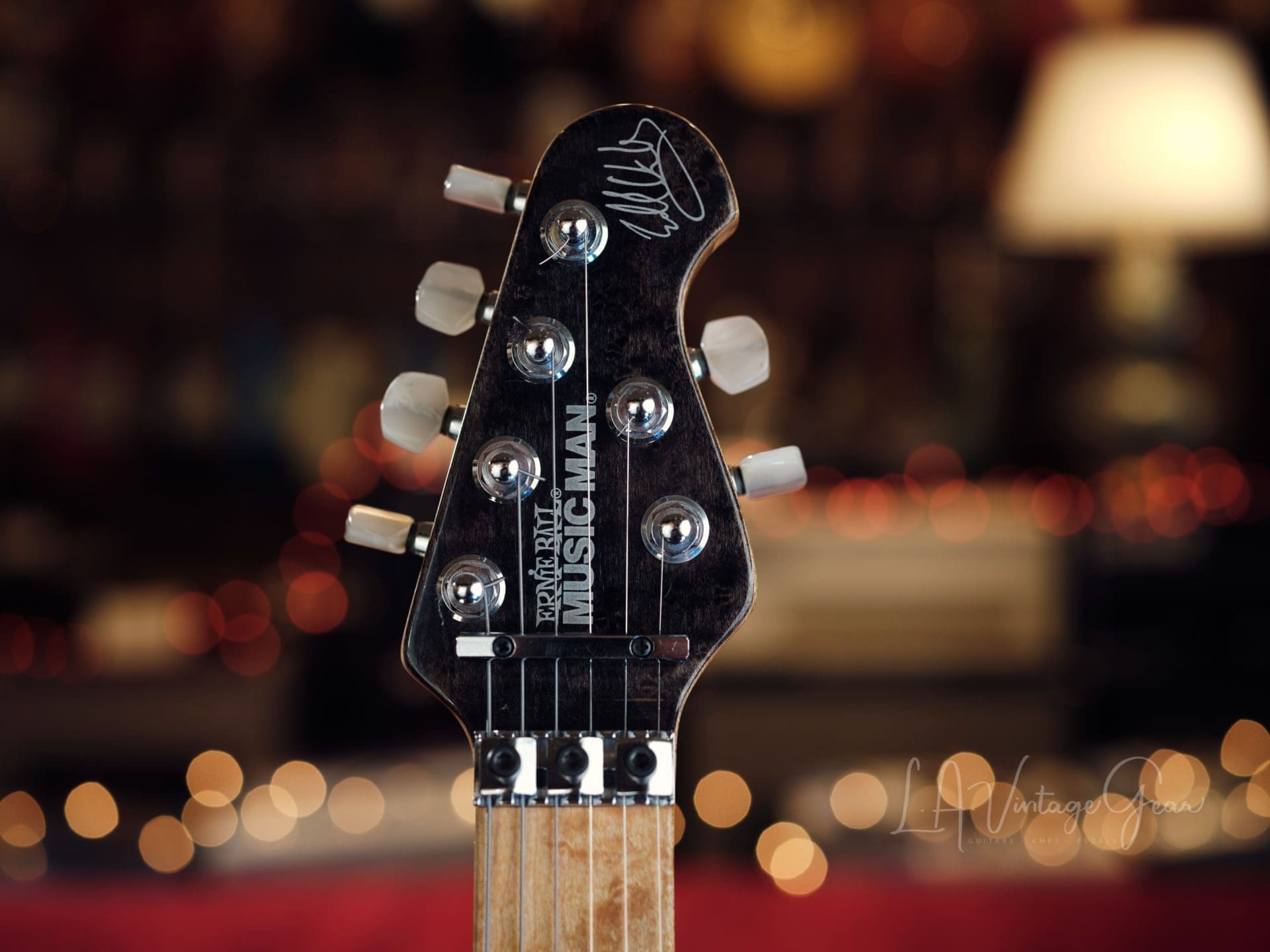 Ernie Ball Music Man 1991 EVH Wolfgang Electric Guitar - Black Translucent Finish - Image 14