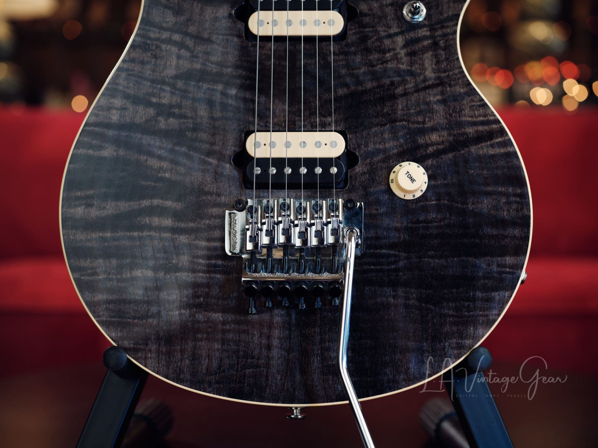 Ernie Ball Music Man 1991 EVH Wolfgang Electric Guitar - Black Translucent Finish - Image 3