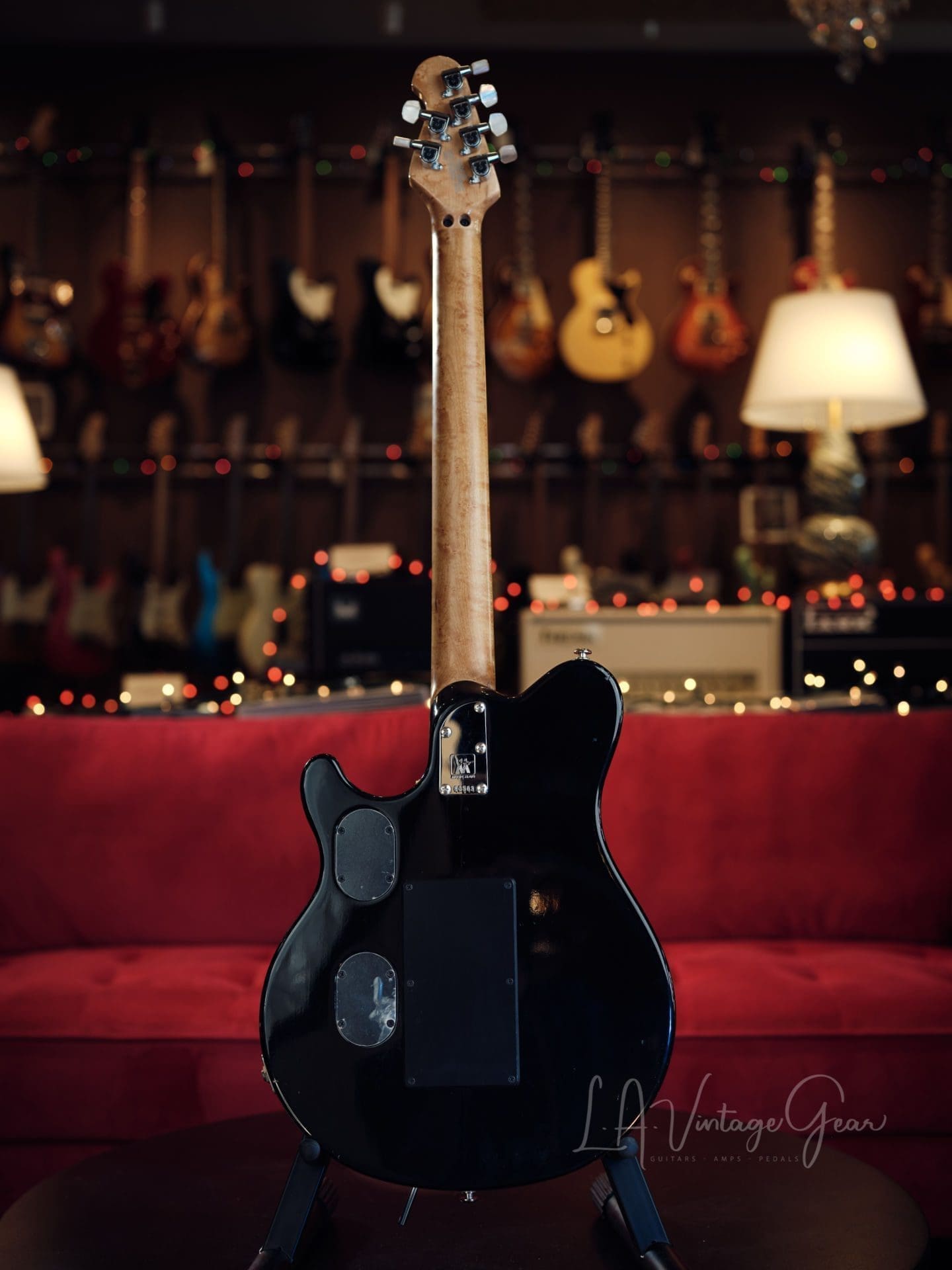 Ernie Ball Music Man 1991 EVH Wolfgang Electric Guitar - Black Translucent Finish - Image 10