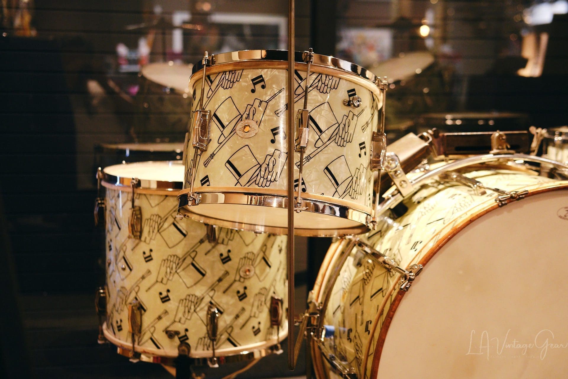 Vintage 1941 Ludwig "Top Hat & Cane " Drum Kit - All Original, Rare & Collectible! - Image 3