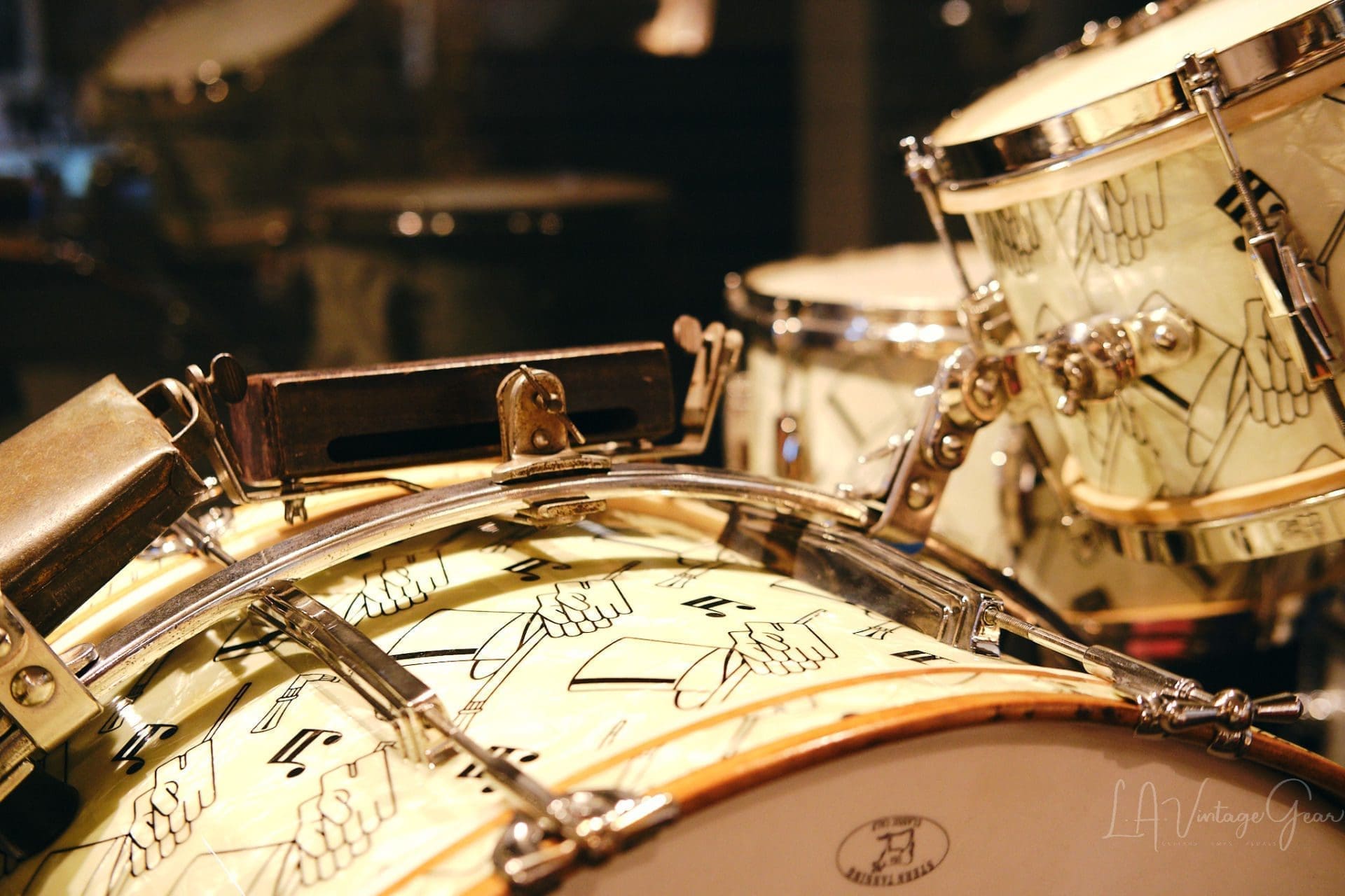Vintage 1941 Ludwig "Top Hat & Cane " Drum Kit - All Original, Rare & Collectible! - Image 4