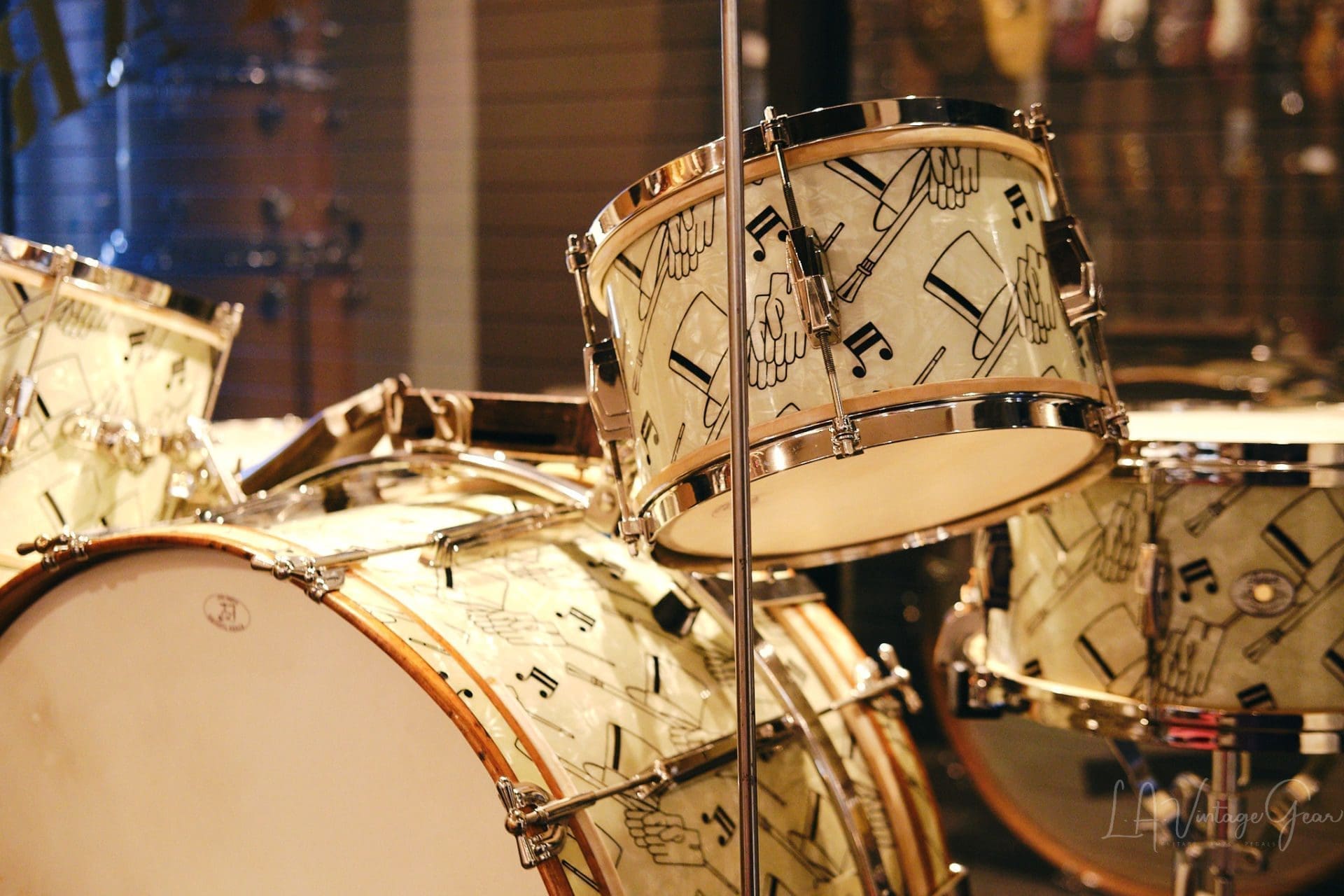 Vintage 1941 Ludwig "Top Hat & Cane " Drum Kit - All Original, Rare & Collectible! - Image 5
