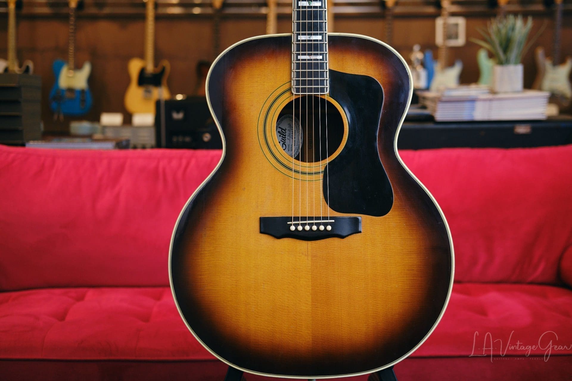 Guild 1979 F-50R SB Acoustic Guitar - Sunburst Finish, Solid Spruce Top & Rosewood Back & Sides - Image 2