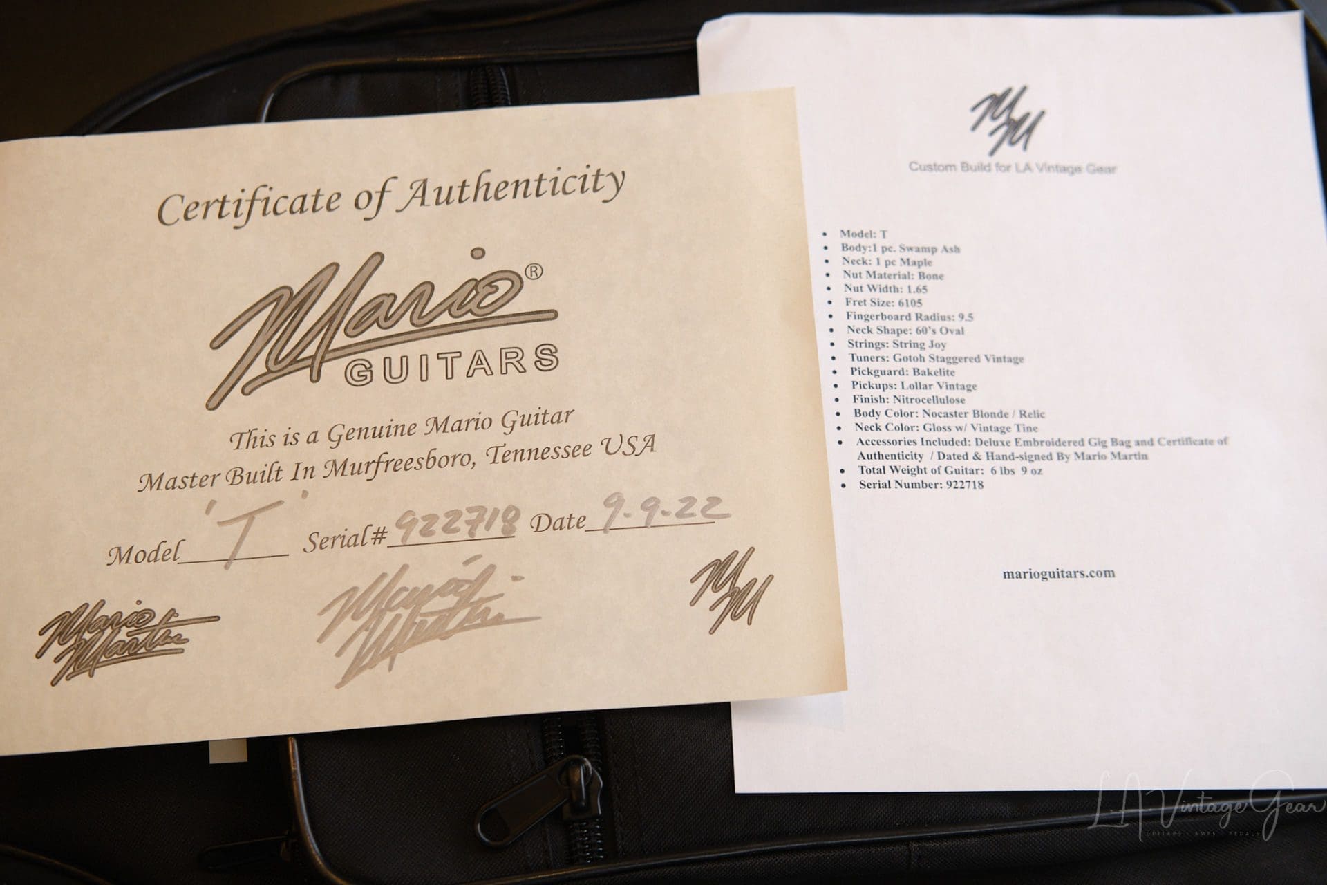 Mario Martin 'Model T' Blackguard Electric Guitar - Lightly Relic'd - Blonde Finish - Just Born ! - Image 17