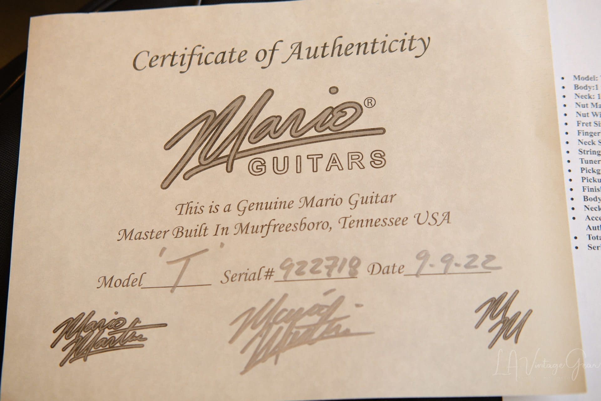 Mario Martin 'Model T' Blackguard Electric Guitar - Lightly Relic'd - Blonde Finish - Just Born ! - Image 18