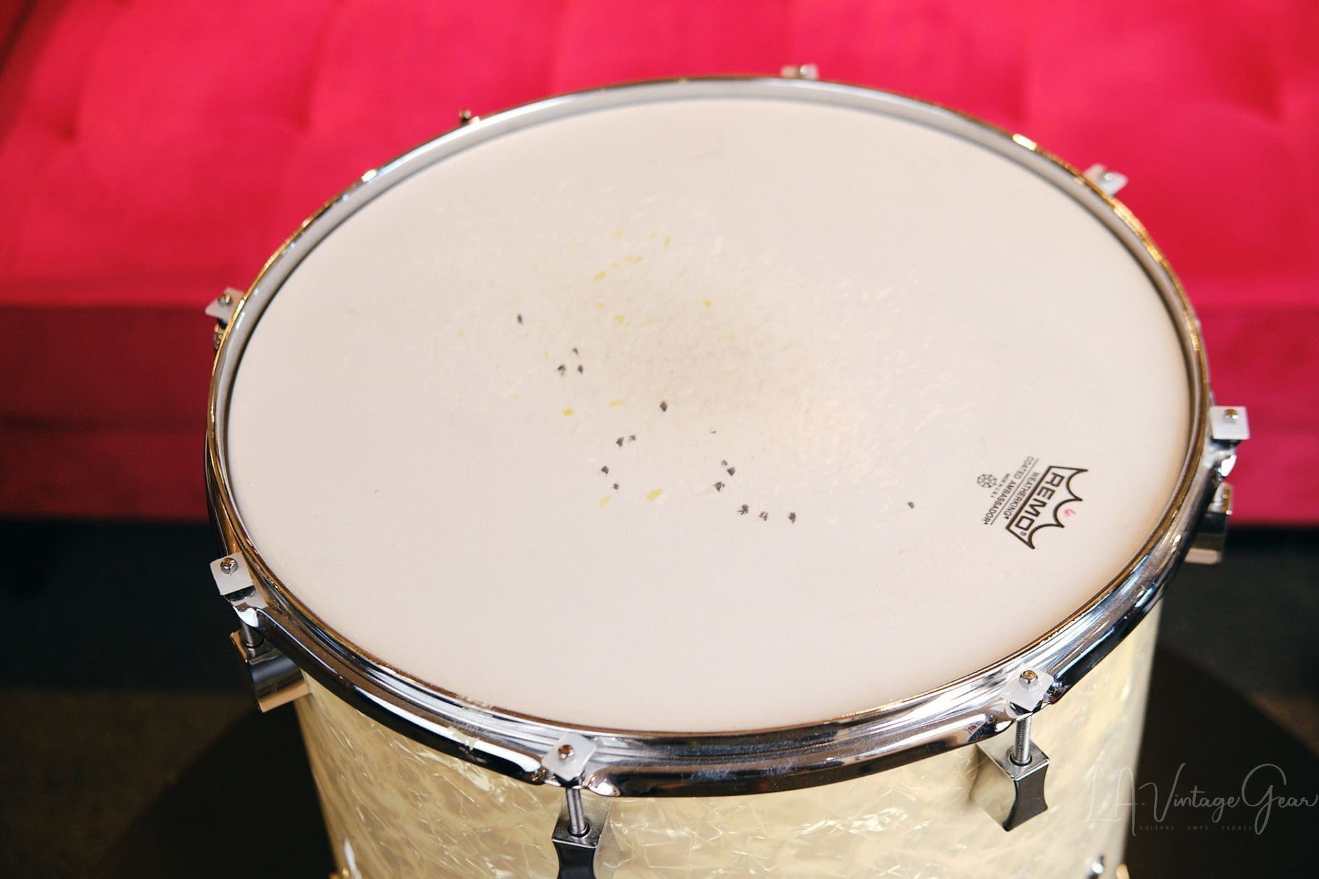 Pork Pie White Oyster Pearl Drum Kit 28/18/14/13 - Image 15