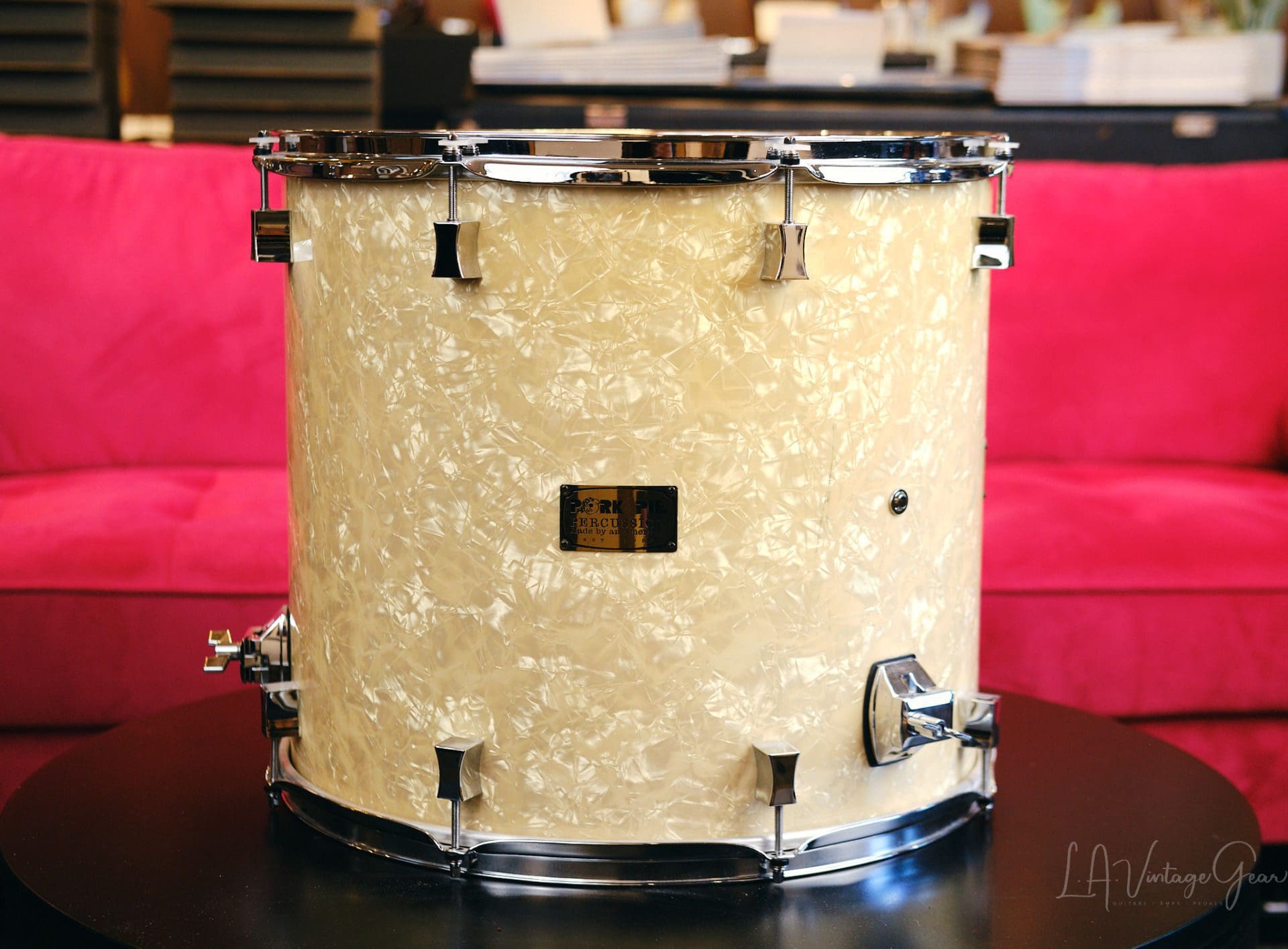 Pork Pie White Oyster Pearl Drum Kit 28/18/14/13 - Image 19