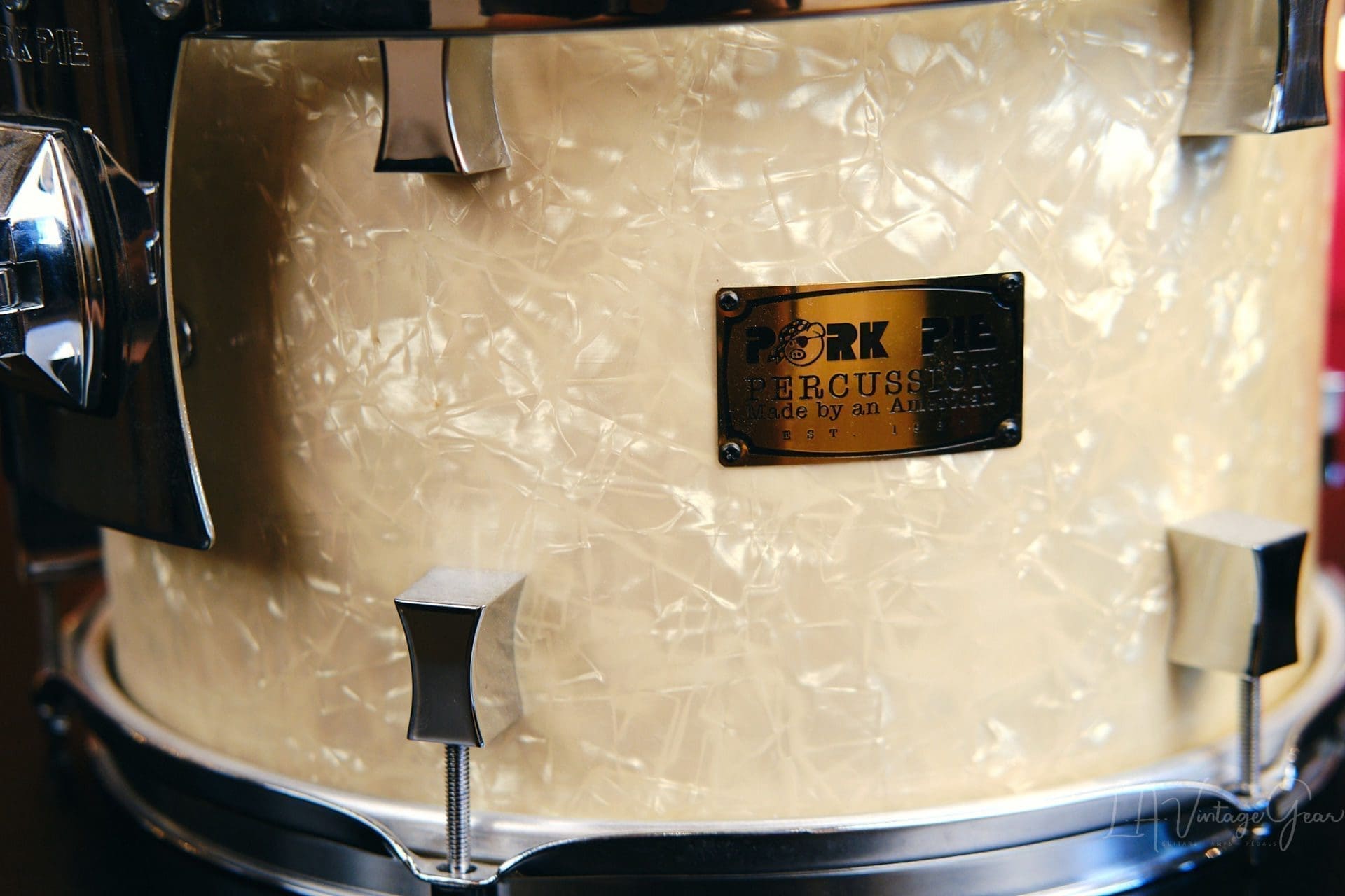 Pork Pie White Oyster Pearl Drum Kit 28/18/14/13 - Image 6