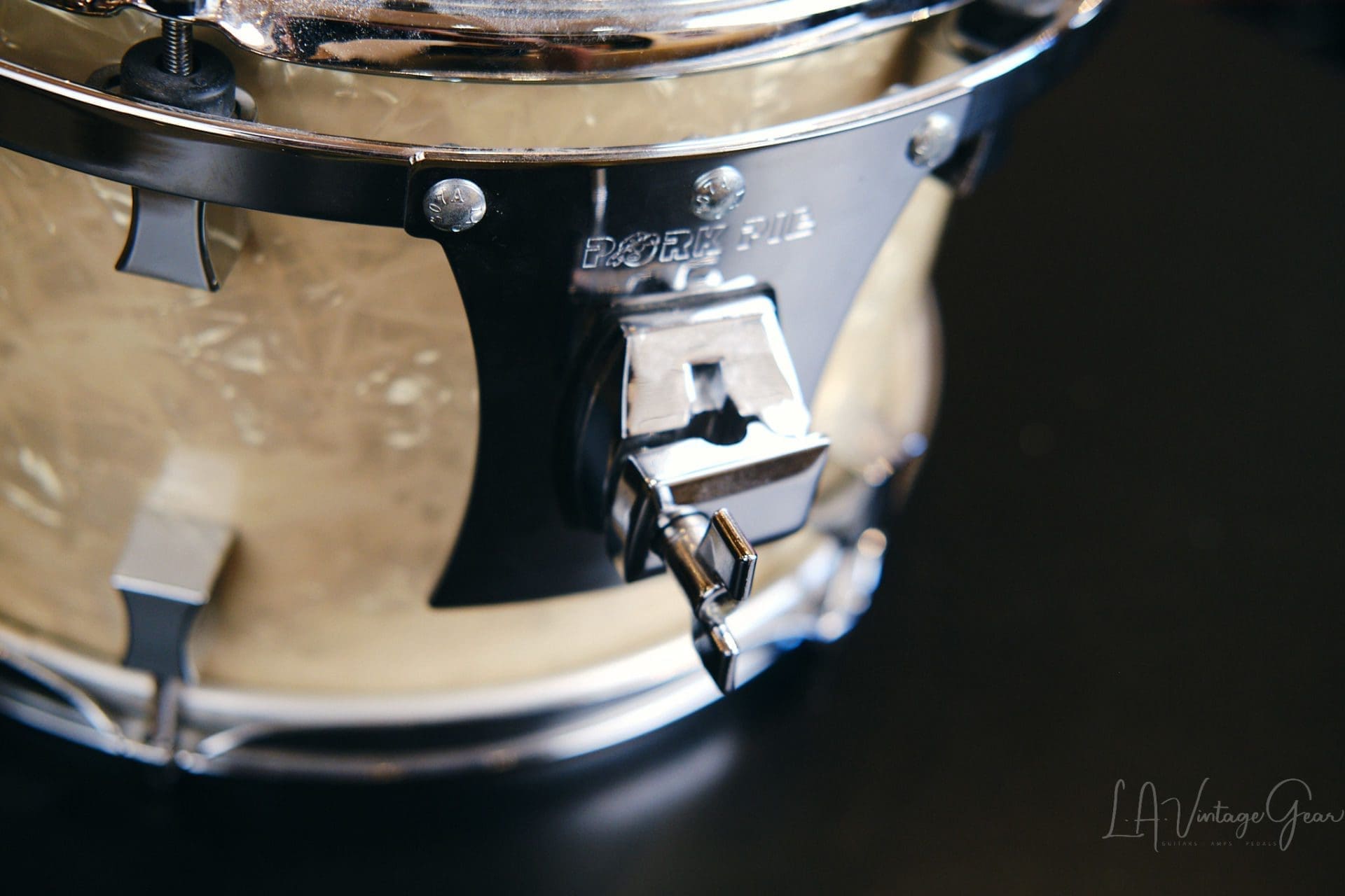 Pork Pie White Oyster Pearl Drum Kit 28/18/14/13 - Image 11