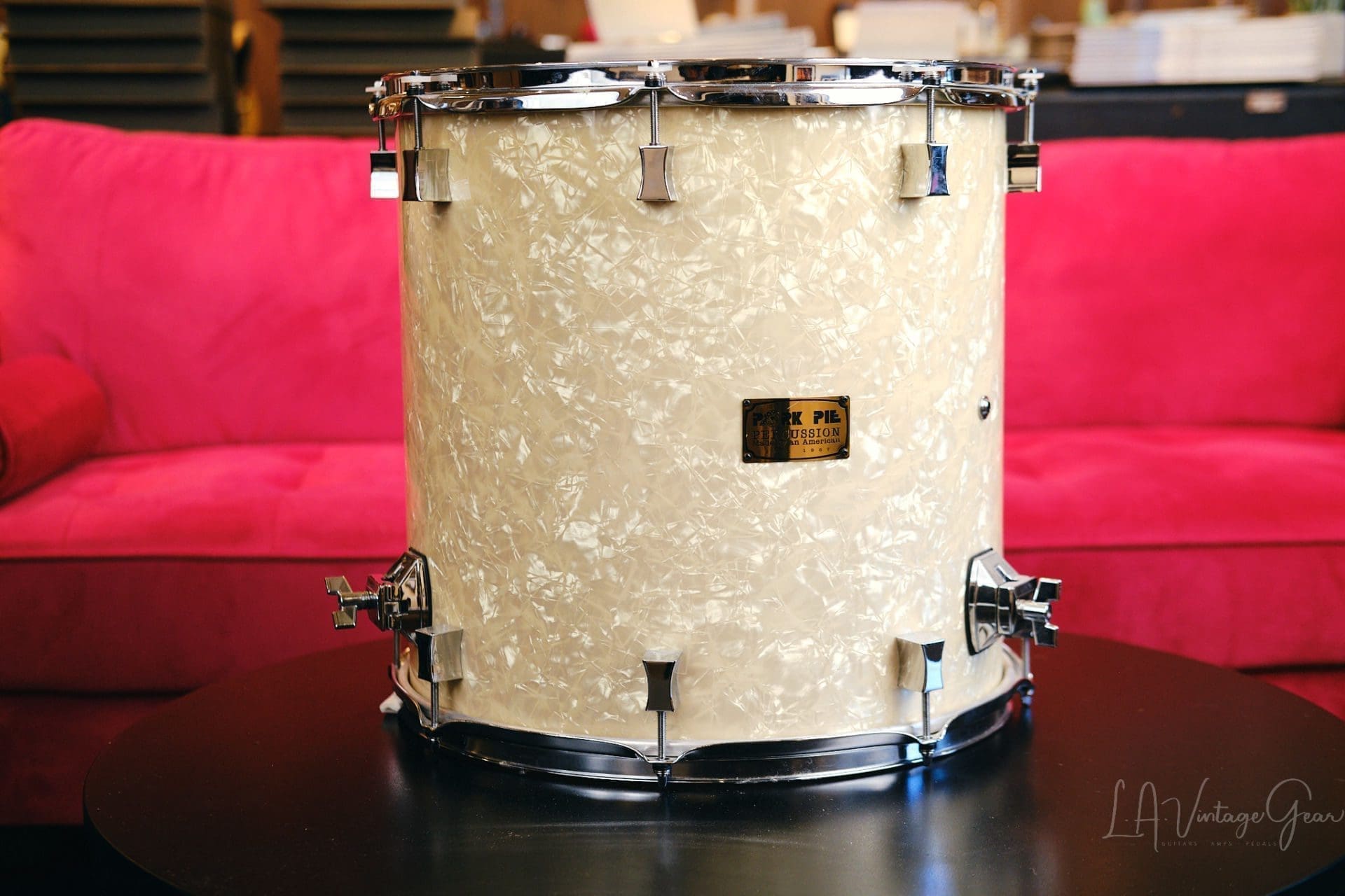 Pork Pie White Oyster Pearl Drum Kit 28/18/14/13 - Image 12