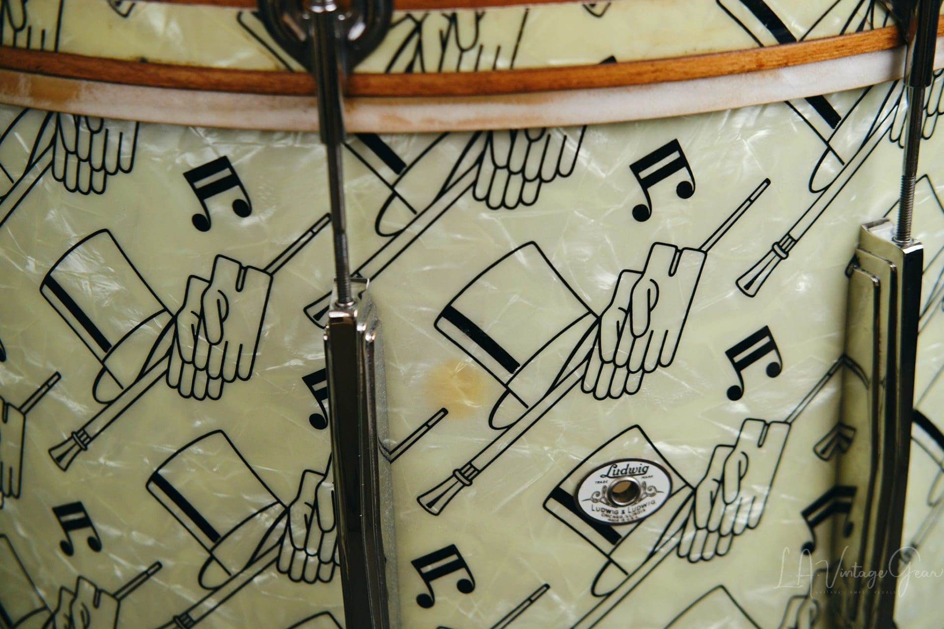 Vintage 1941 Ludwig "Top Hat & Cane " Drum Kit - All Original, Rare & Collectible! - Image 10
