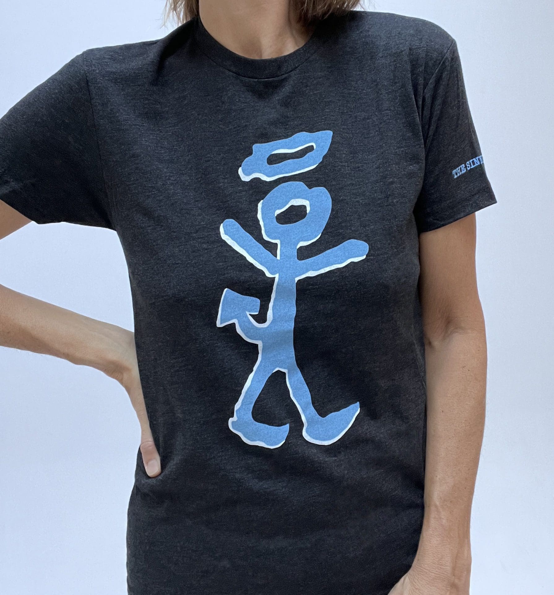 "Sinning Saint" Unisex Black T-Shirt by Will Lee - Size Large - All tees available in other sizes