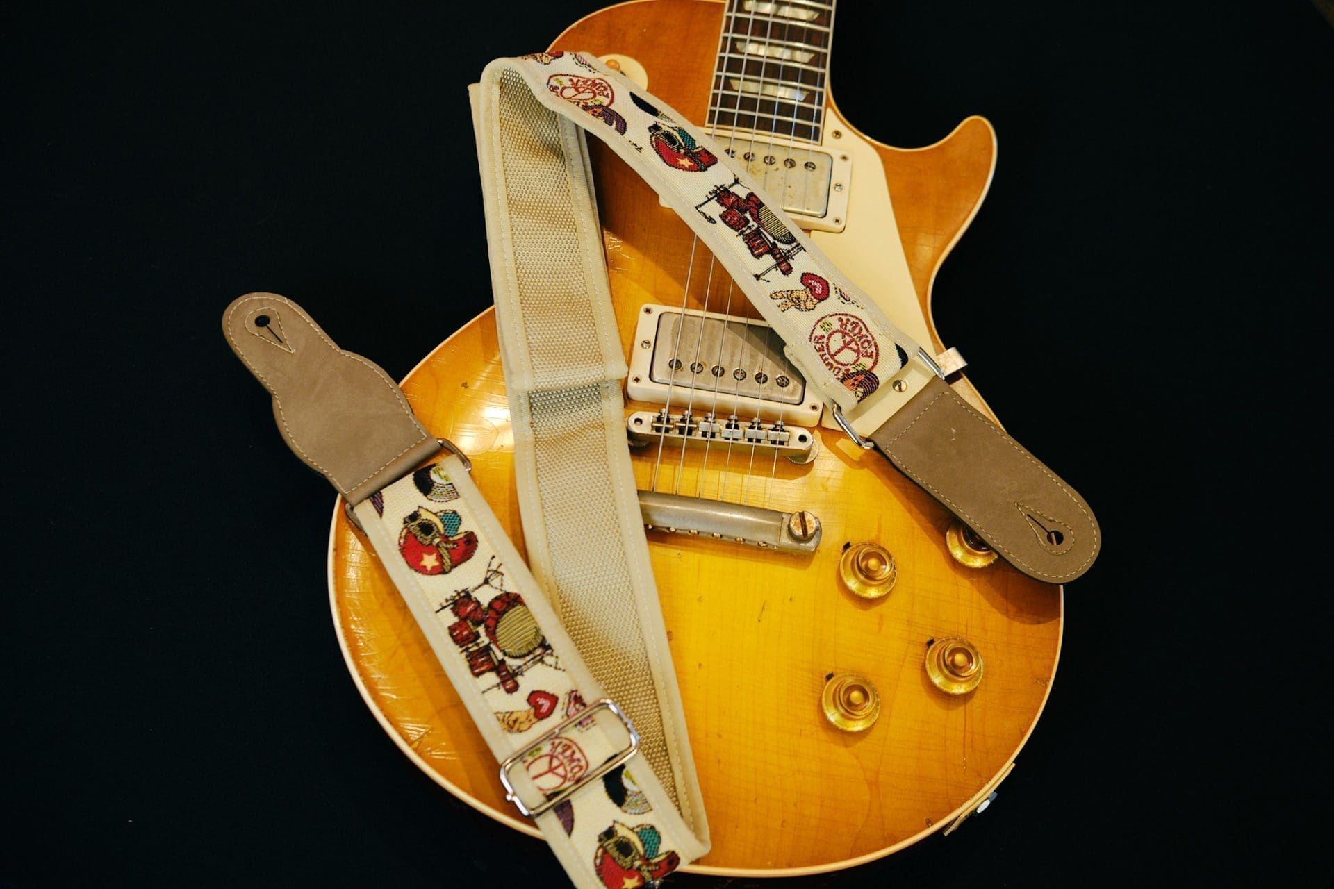 Guitar Strap Beautifully Hand Embroidered in Colombia - Design #6