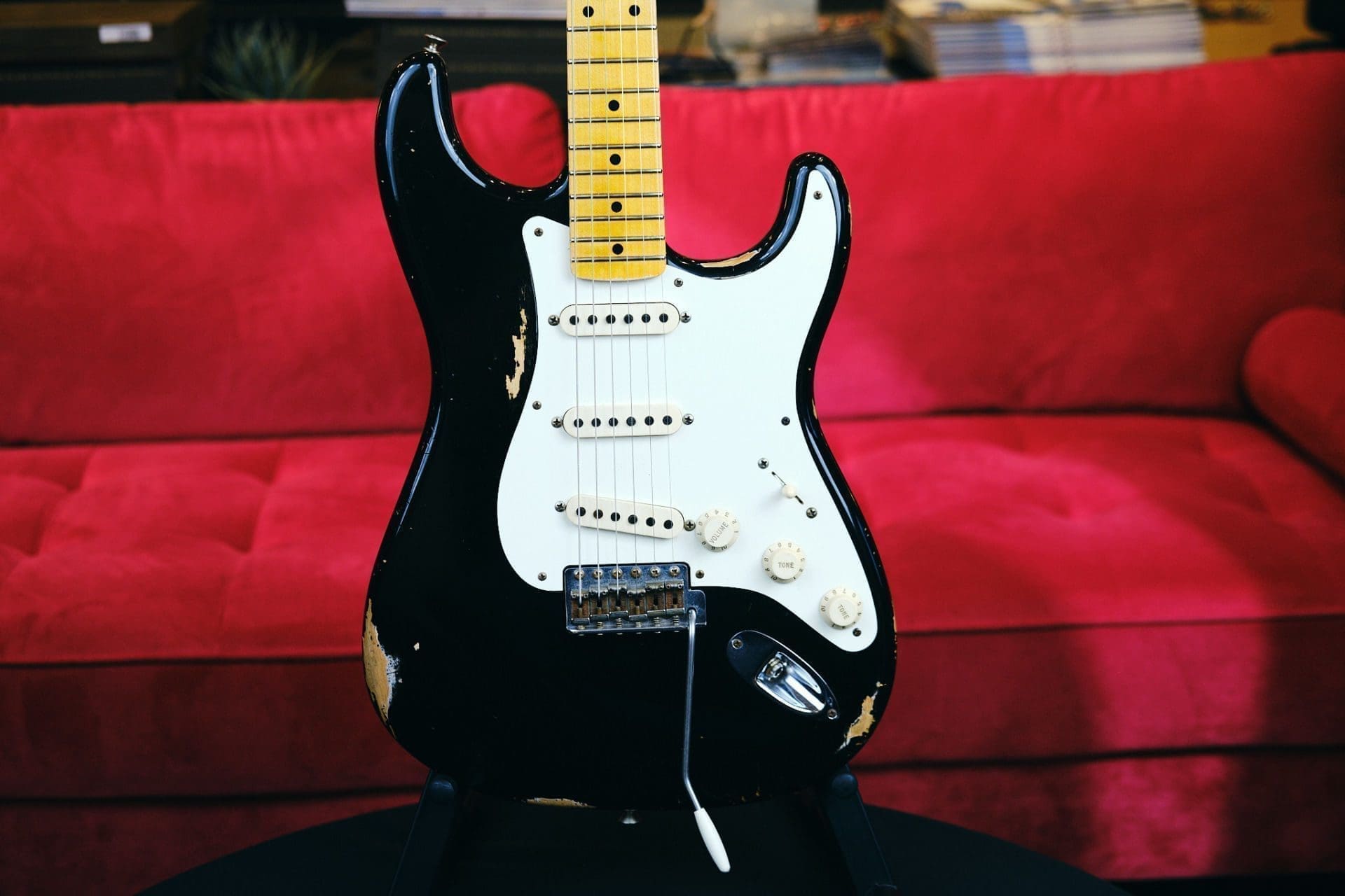 Fender Custom Shop Wildwood 10 '57 Stratocaster Electric Guitar - 2013 Heavy Relic in Black - Image 2