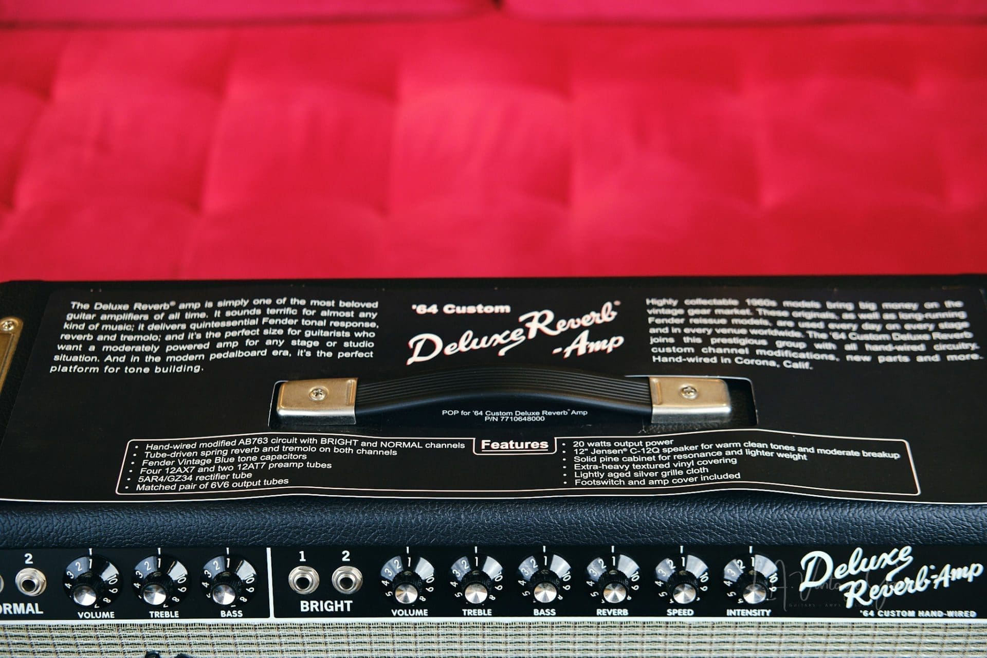Fender '64 Custom Deluxe Reverb 1x12" 20-watt Tube Combo Guitar Amp - Image 8
