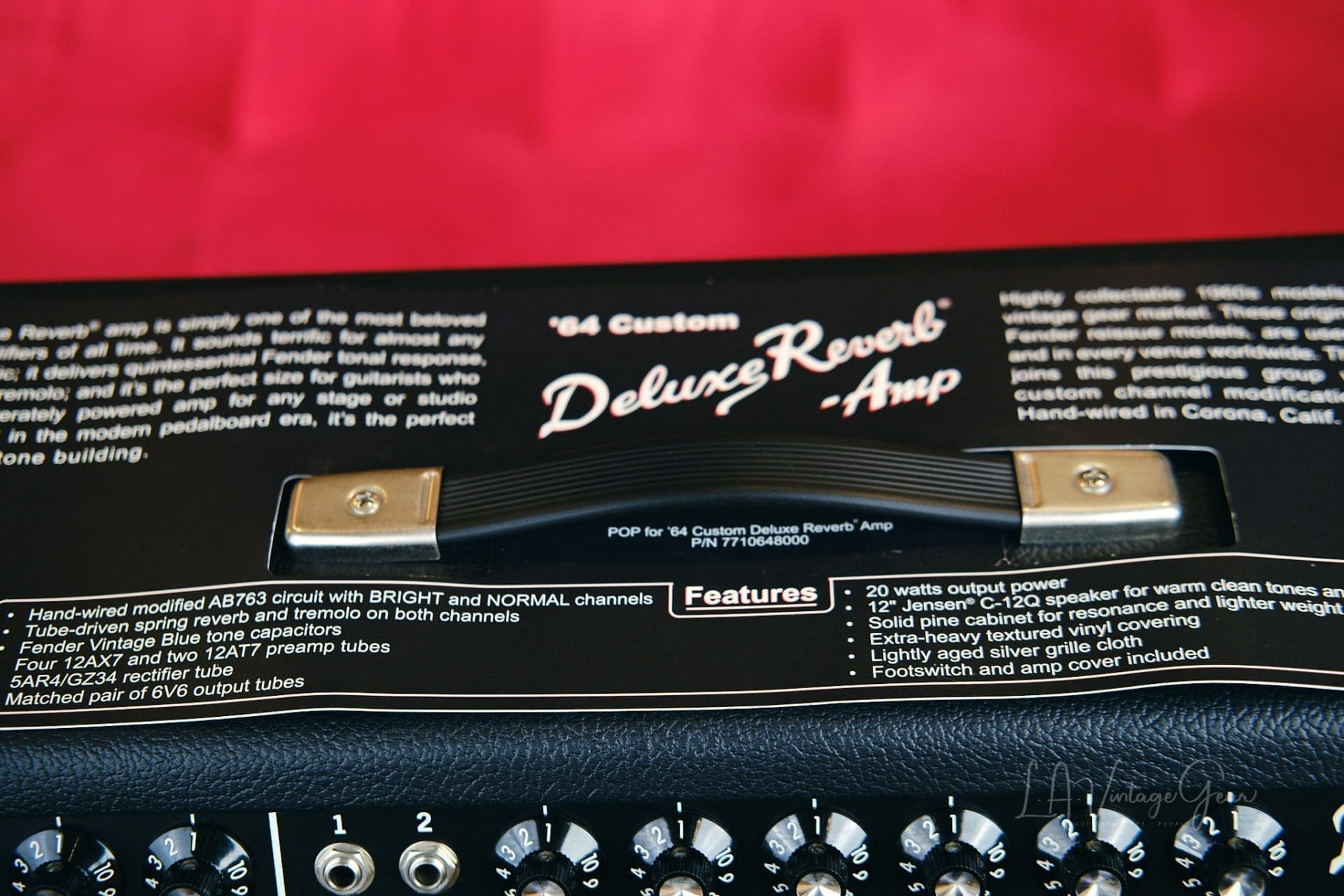 Fender '64 Custom Deluxe Reverb 1x12" 20-watt Tube Combo Guitar Amp - Image 9